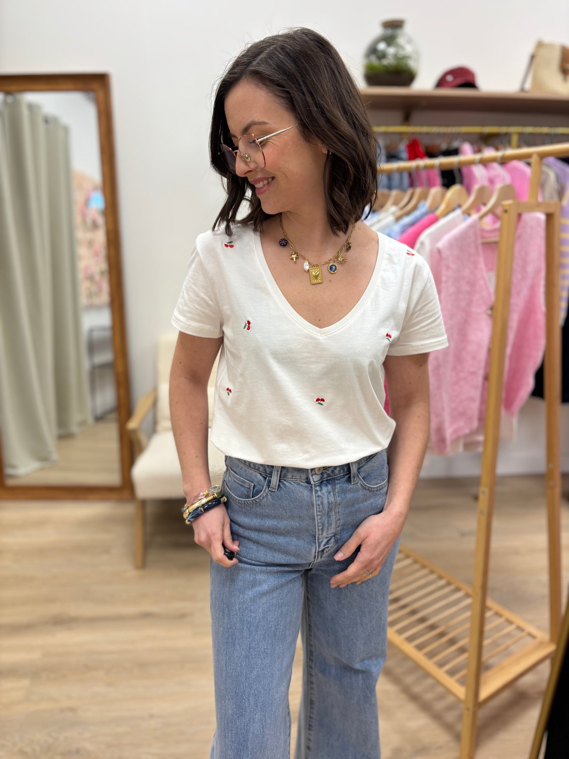 TS Cerise blanc