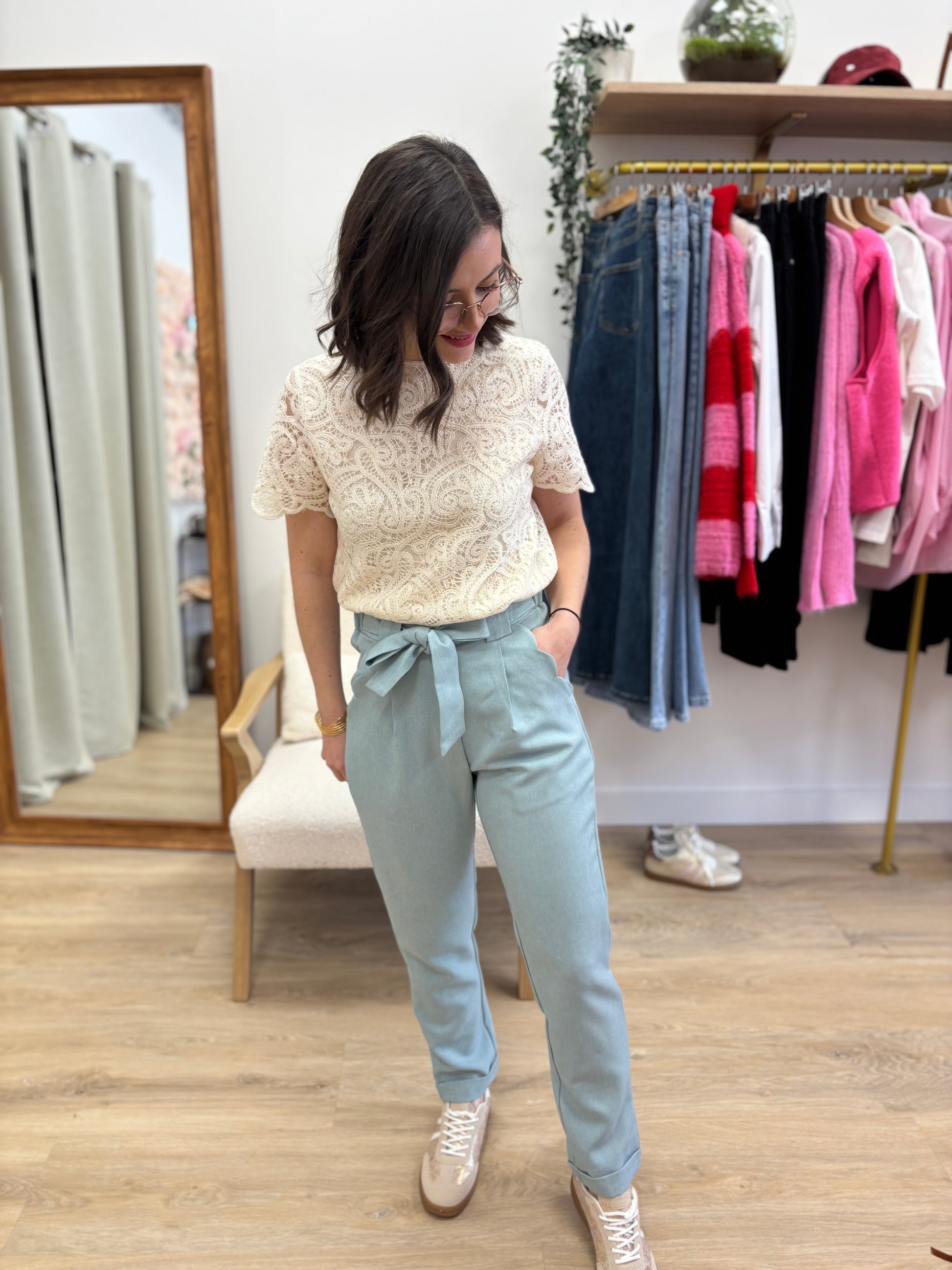 Pantalon Gabriel bleu ciel