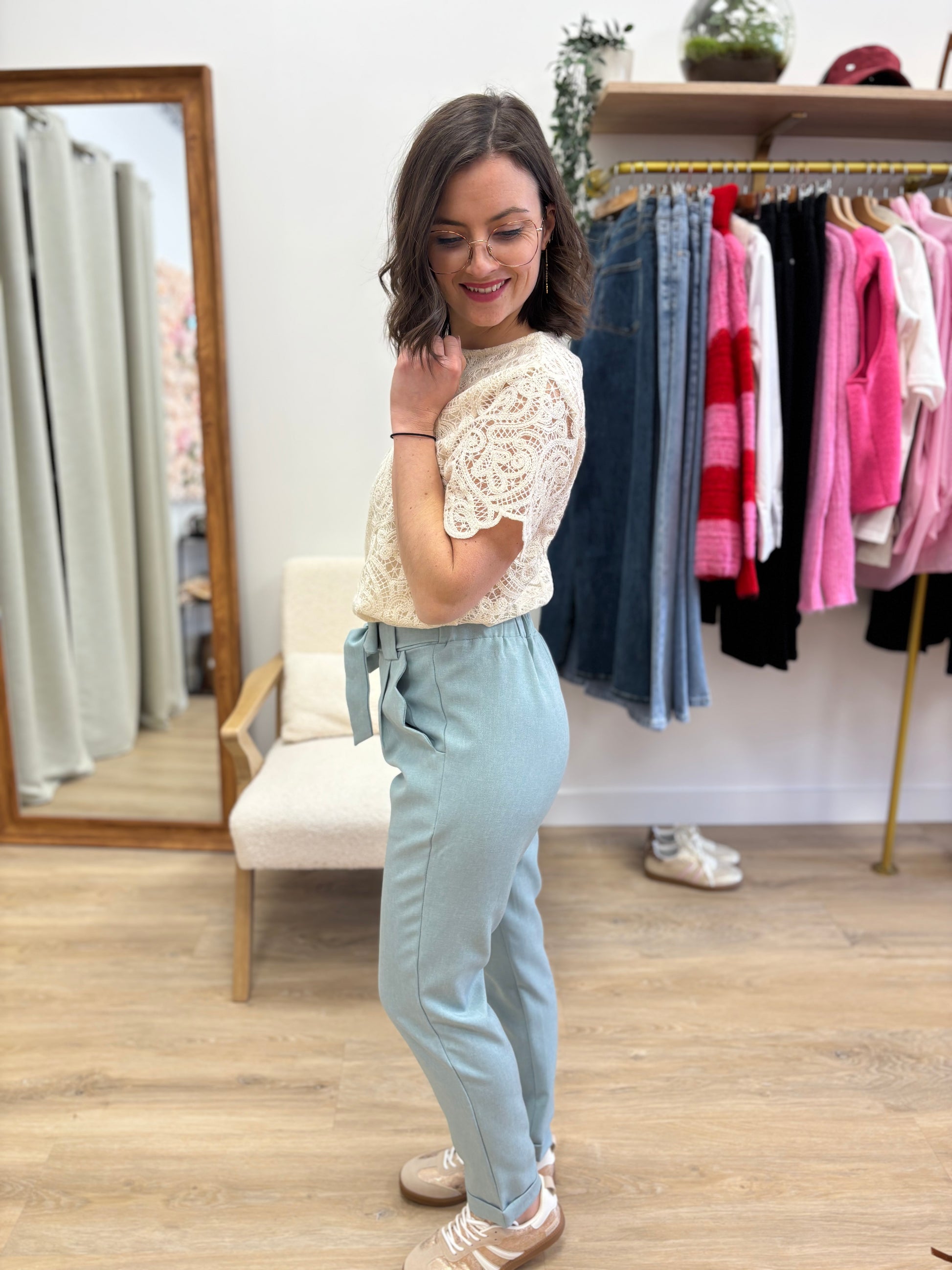 Pantalon Gabriel bleu ciel
