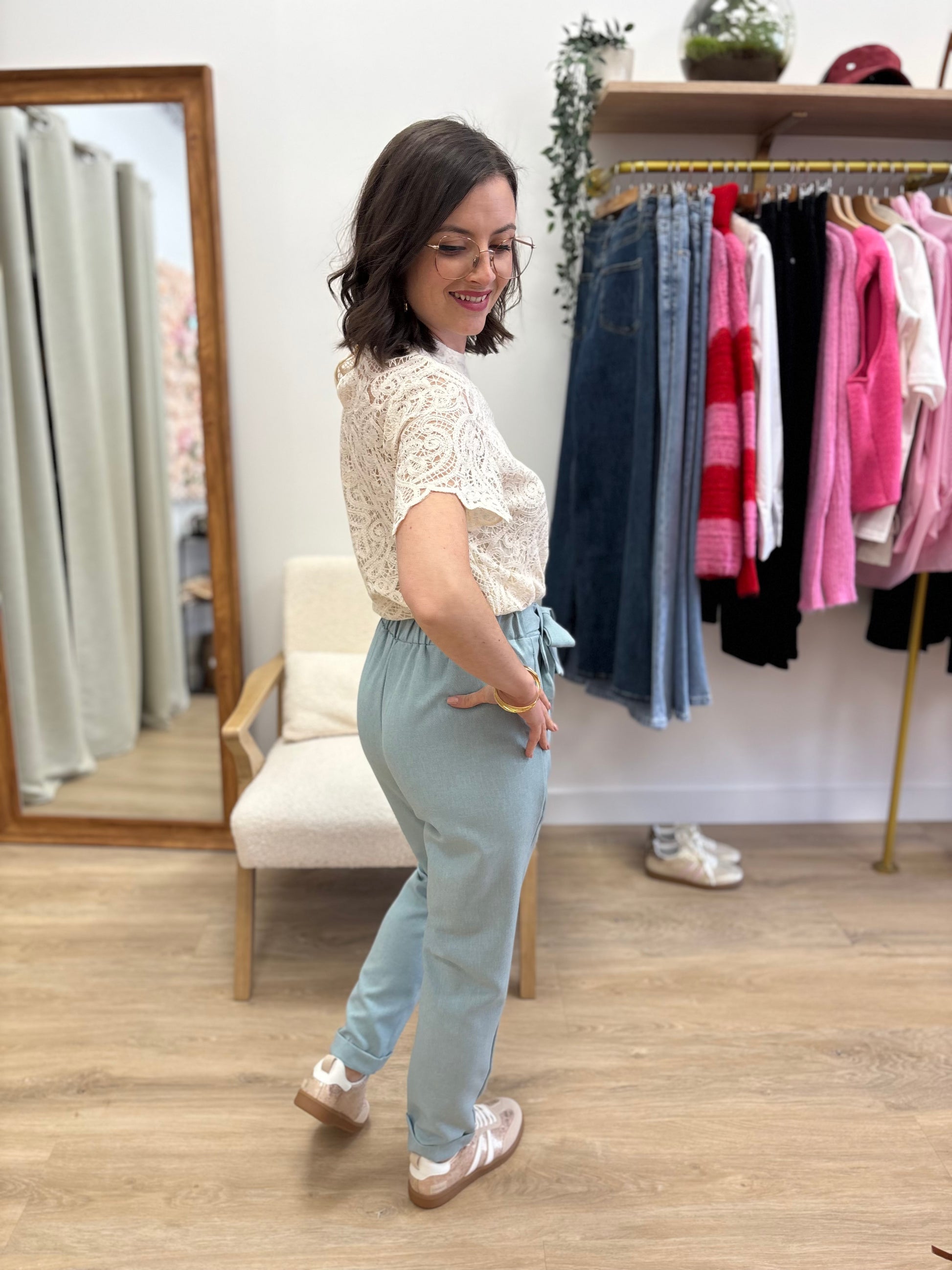 Pantalon Gabriel bleu ciel