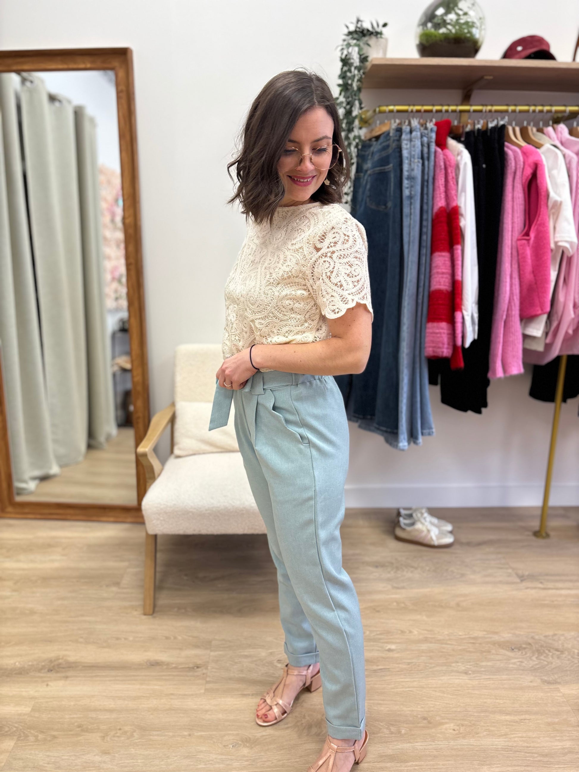 Pantalon Gabriel bleu ciel