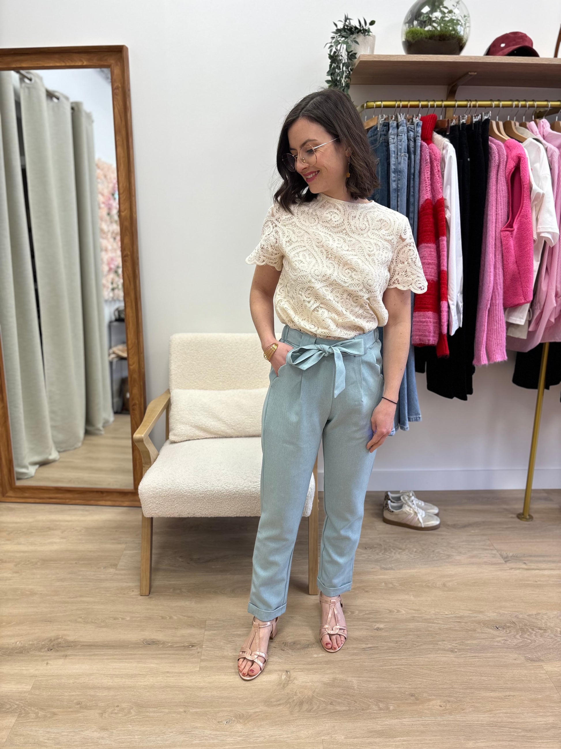Pantalon Gabriel bleu ciel