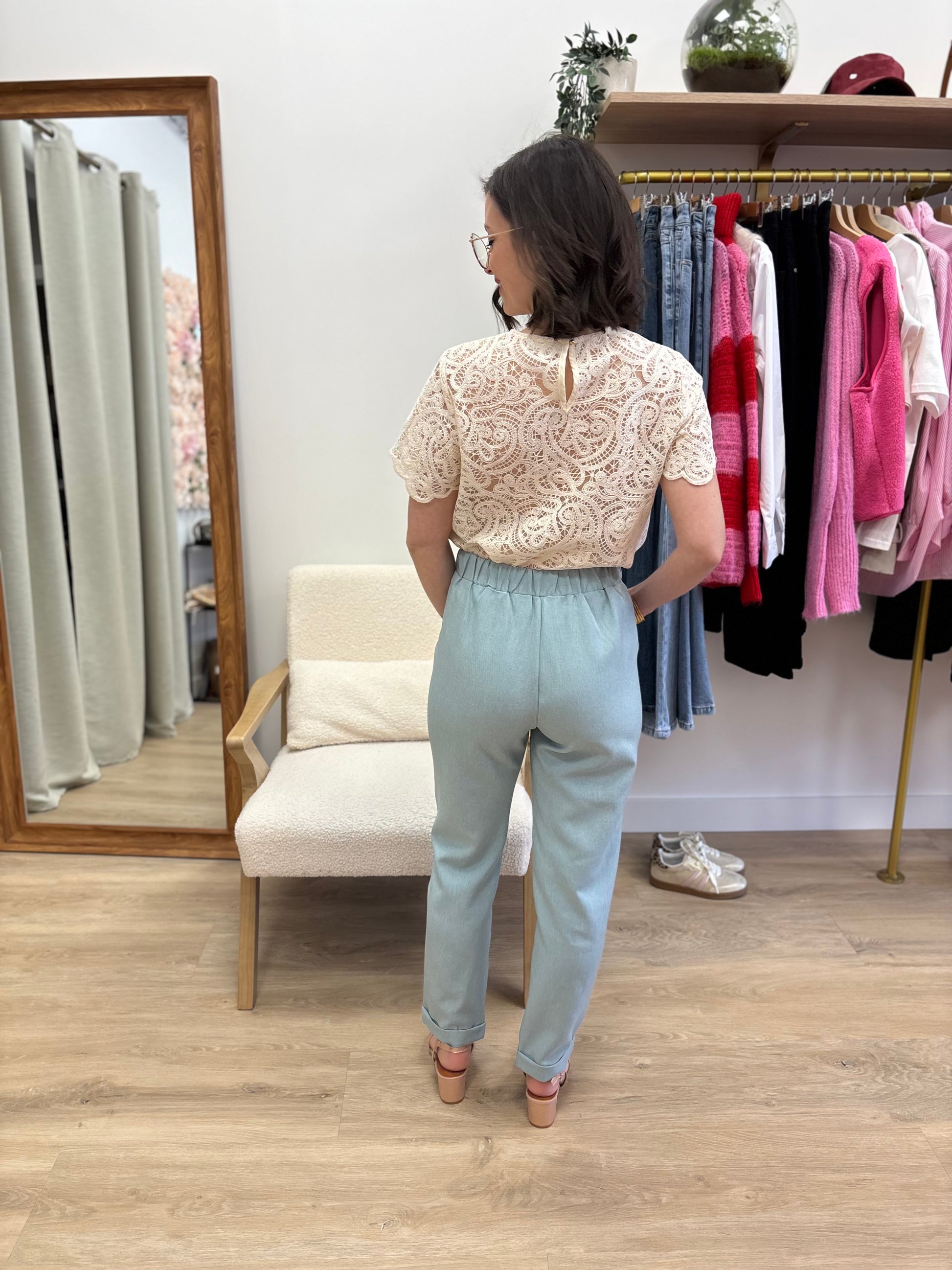 Pantalon Gabriel bleu ciel