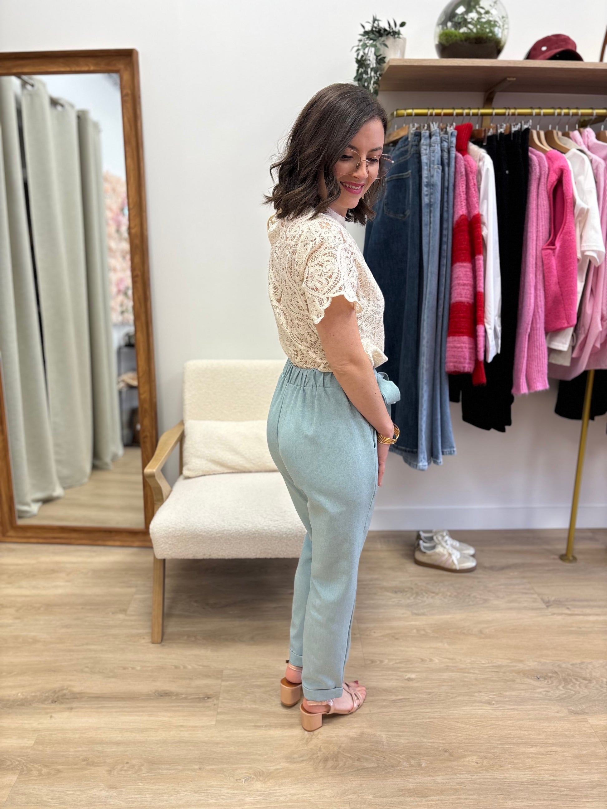 Pantalon Gabriel bleu ciel