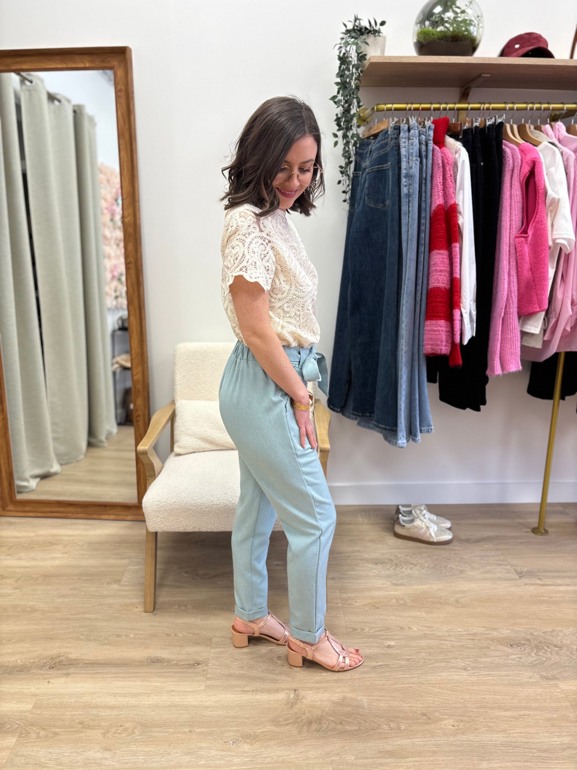 Pantalon Gabriel bleu ciel