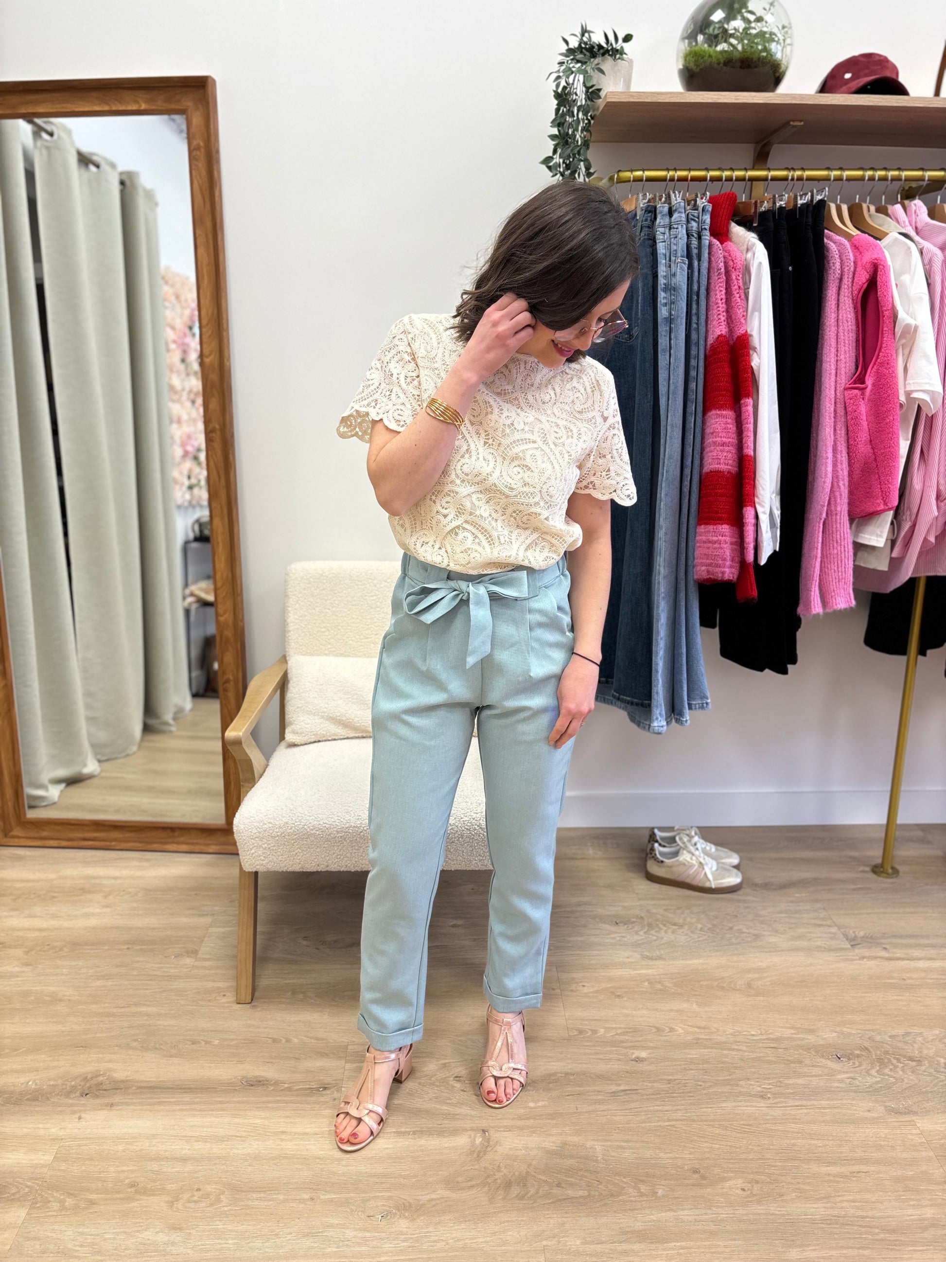 Pantalon Gabriel bleu ciel