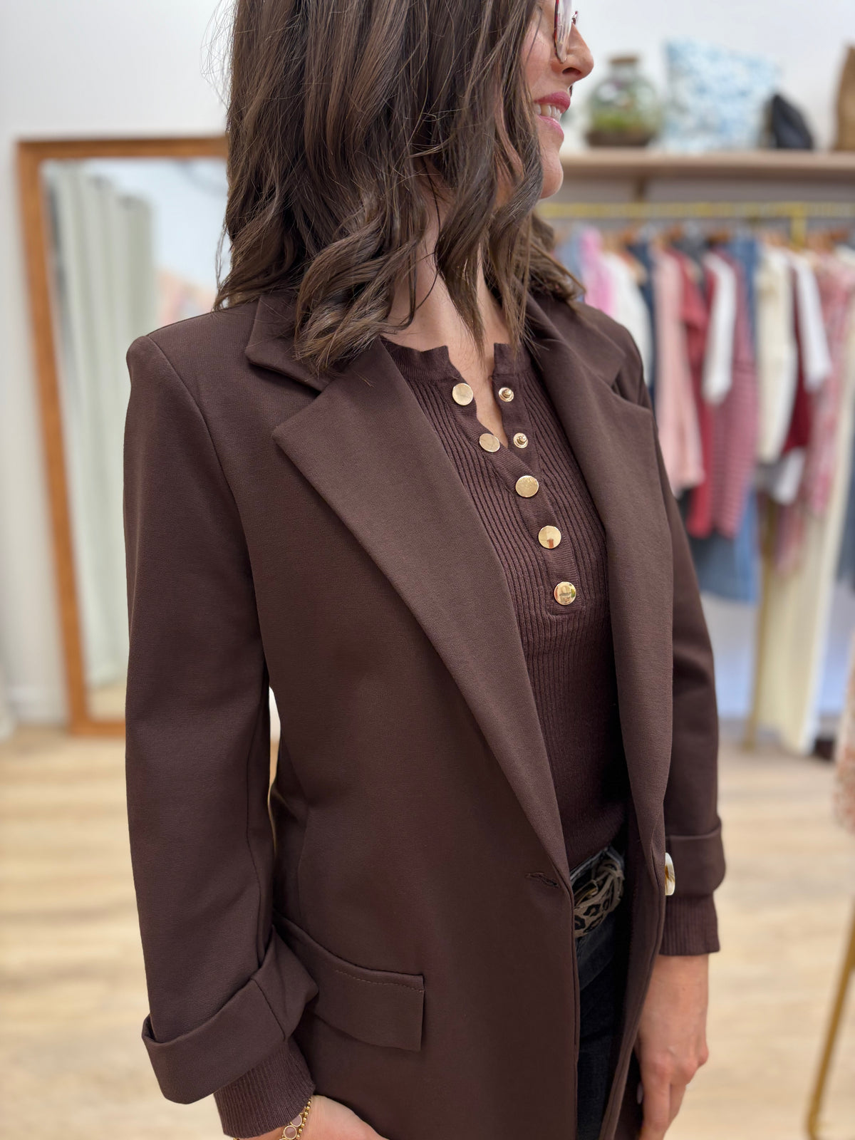 Veste tailleur Sixtine marron