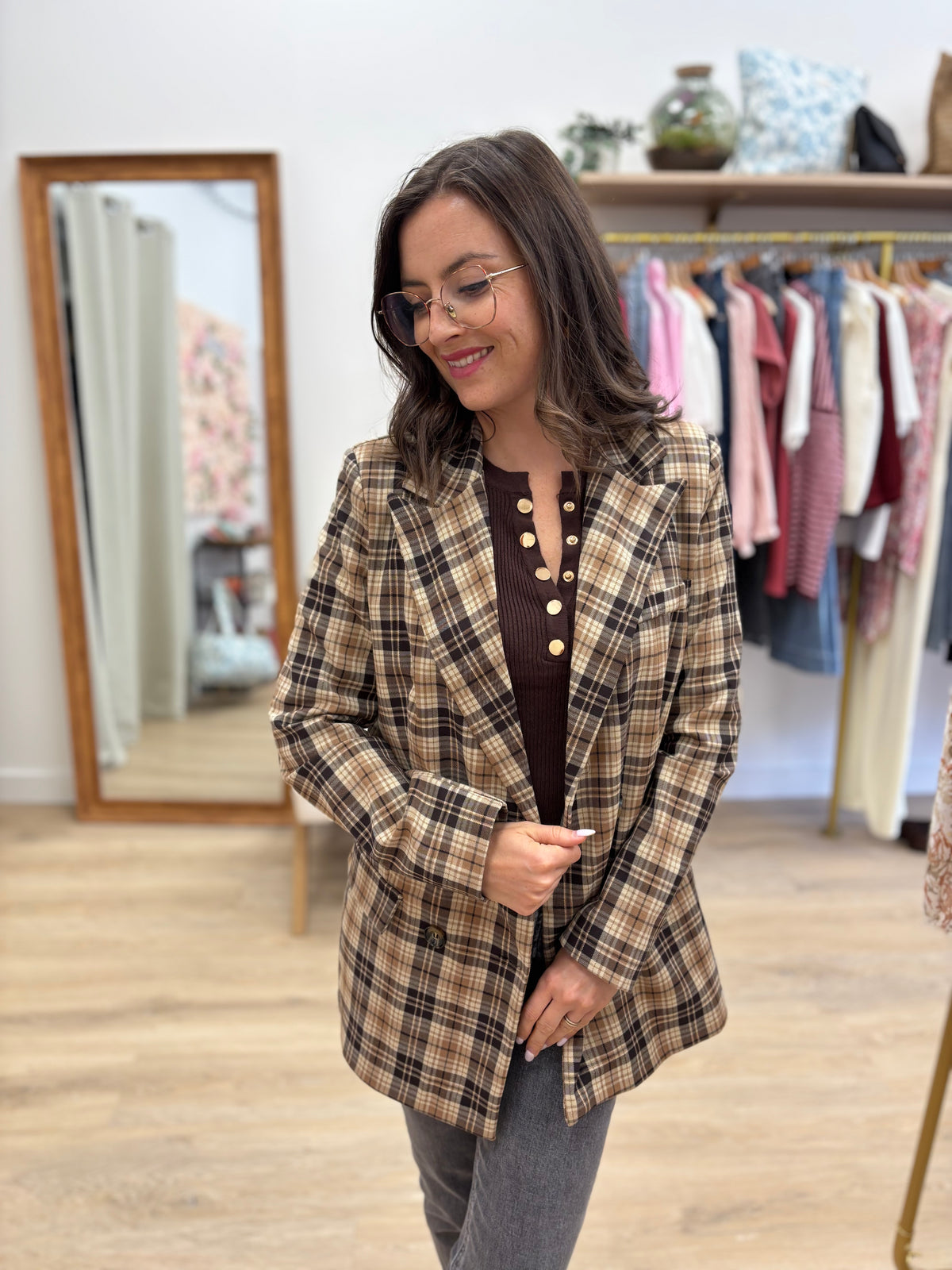 Blazer à carreaux Lydie