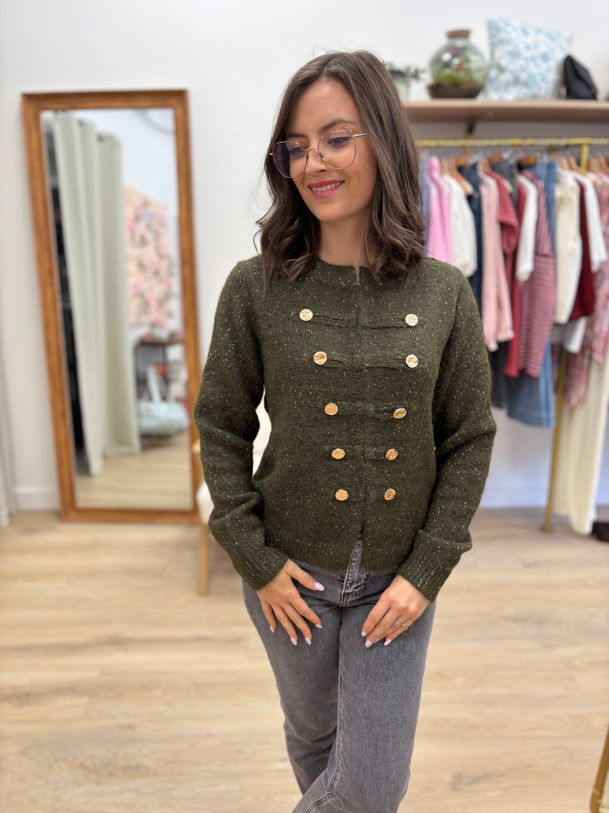 Gilet Ophélie kaki