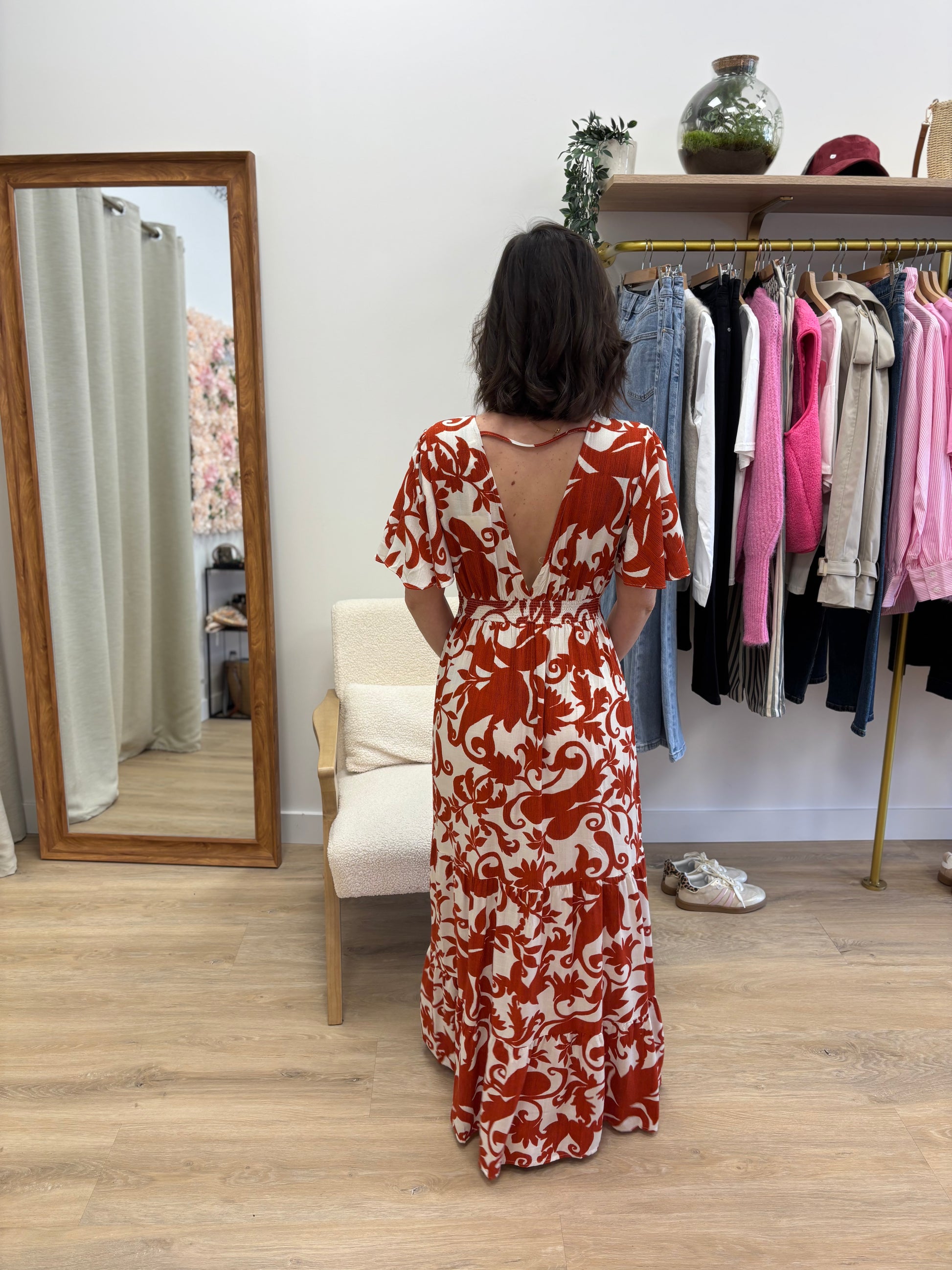 Robe longue Céline terracotta
