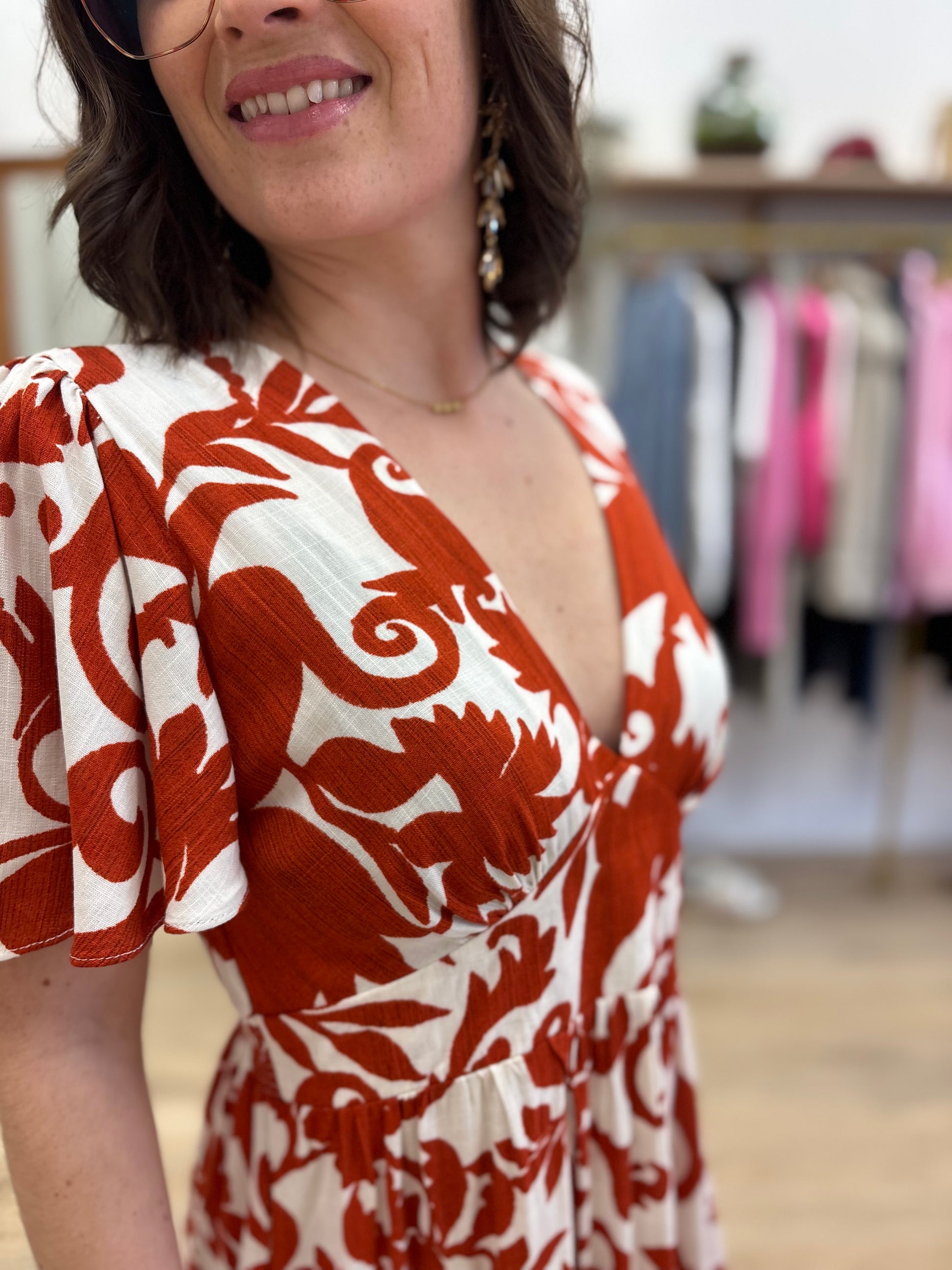 Robe longue Céline terracotta