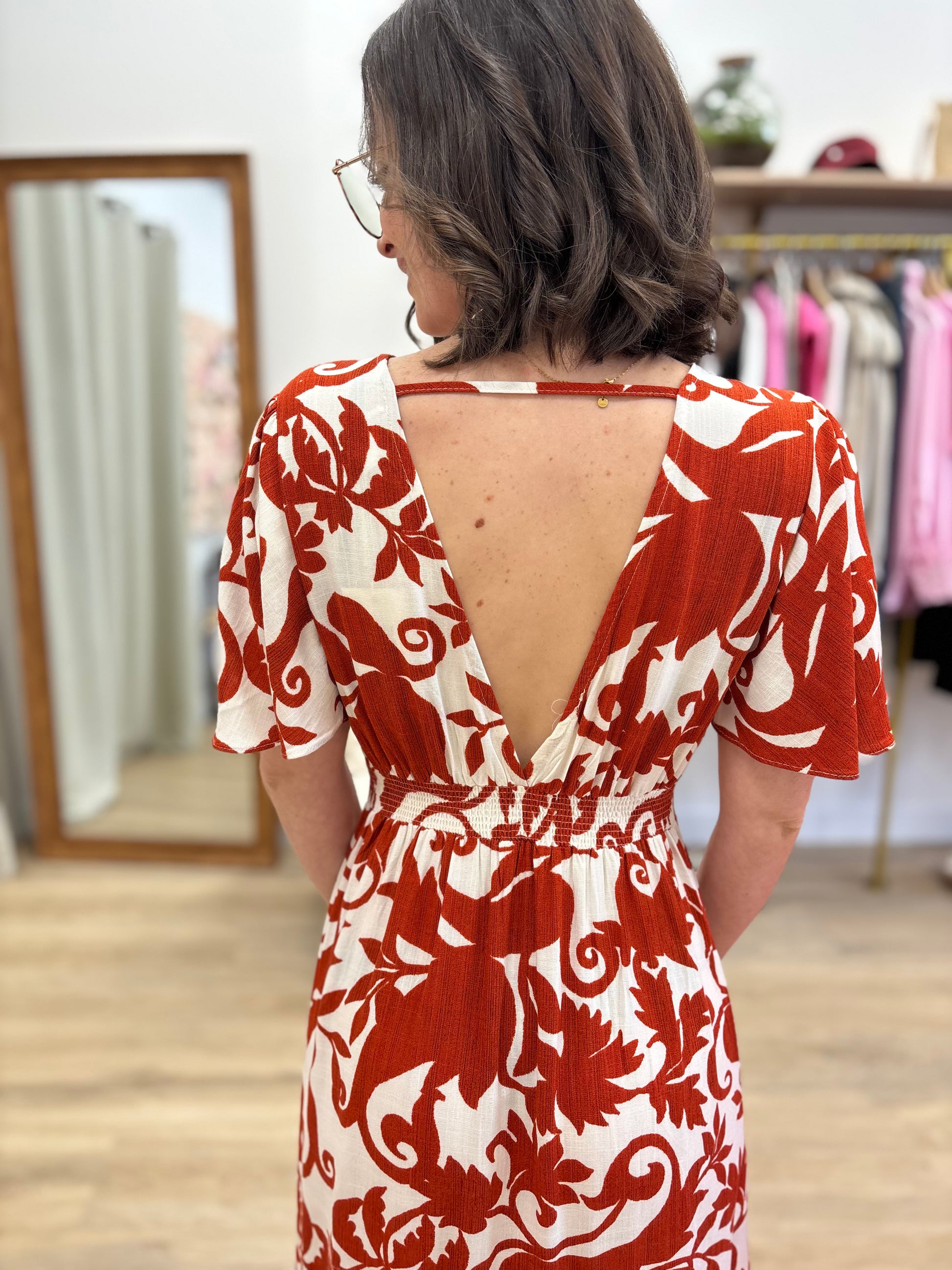 Robe longue Céline terracotta