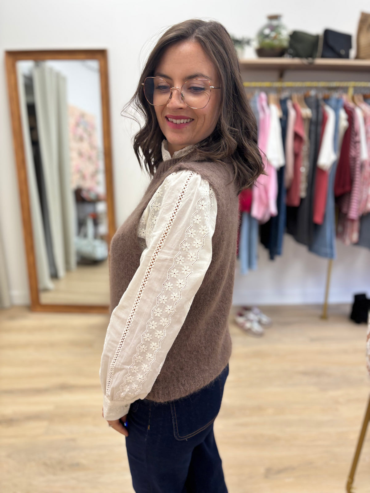 Pull Morgane taupe