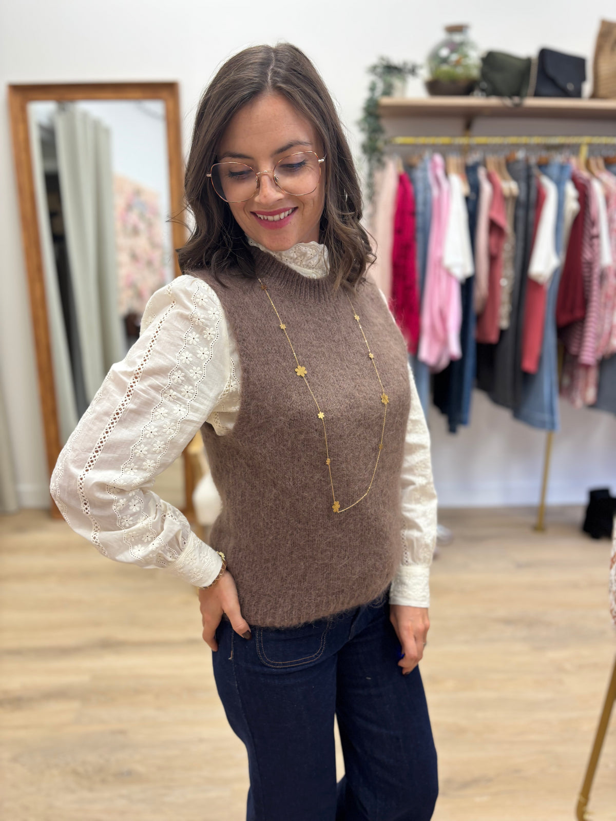 Pull Morgane taupe