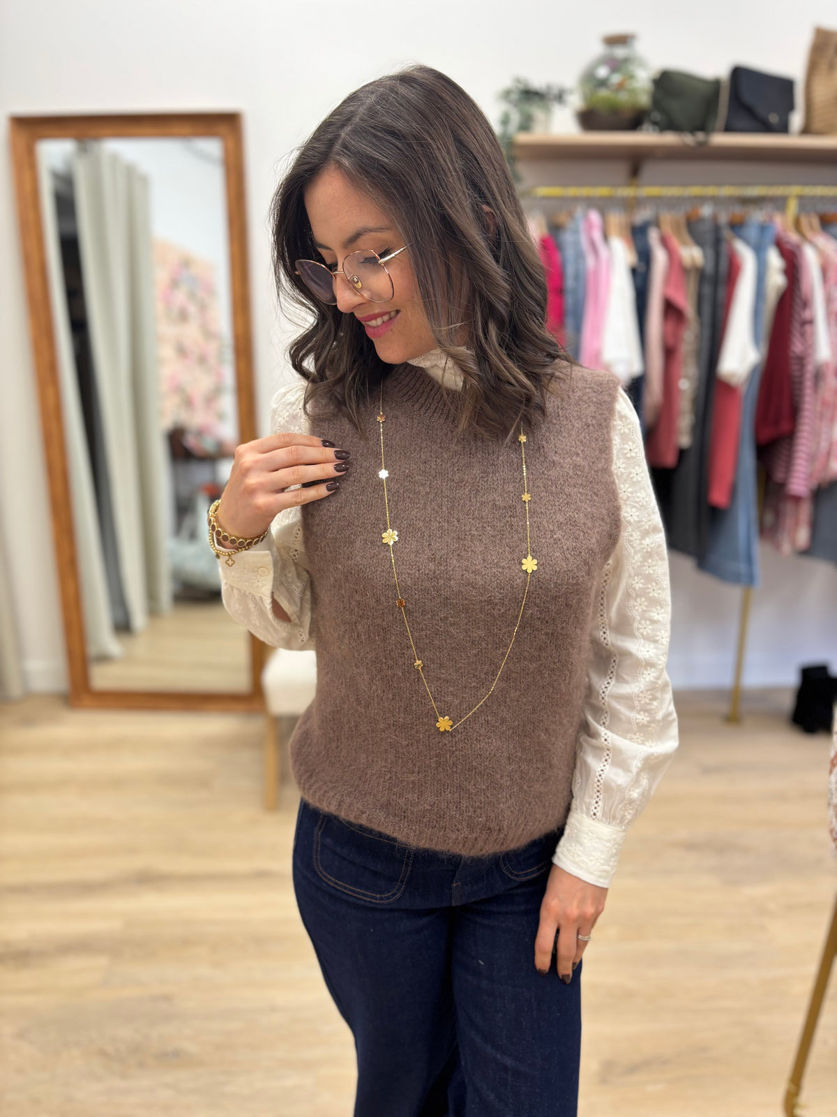 Pull Morgane taupe