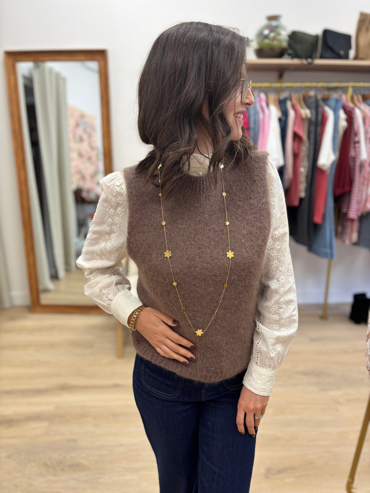Pull Morgane taupe