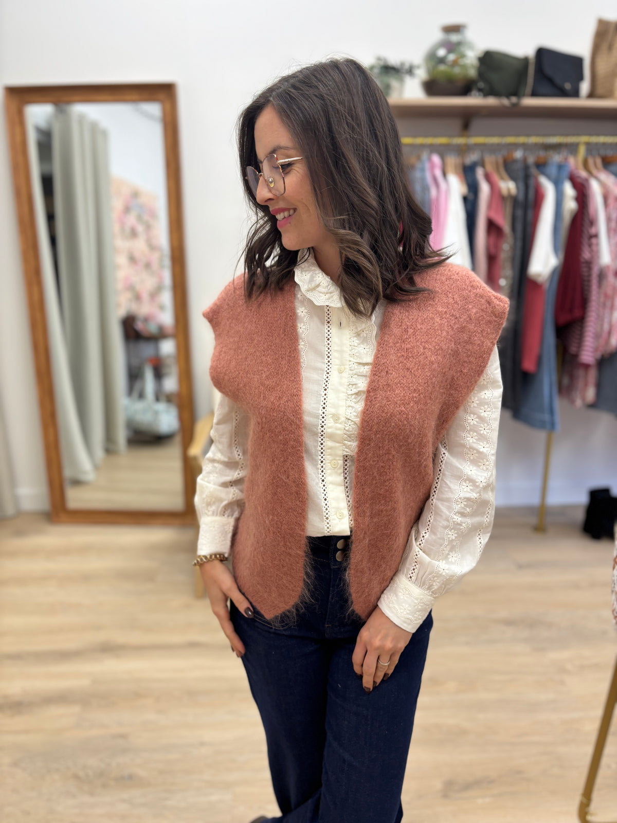 Gilet Carine rose