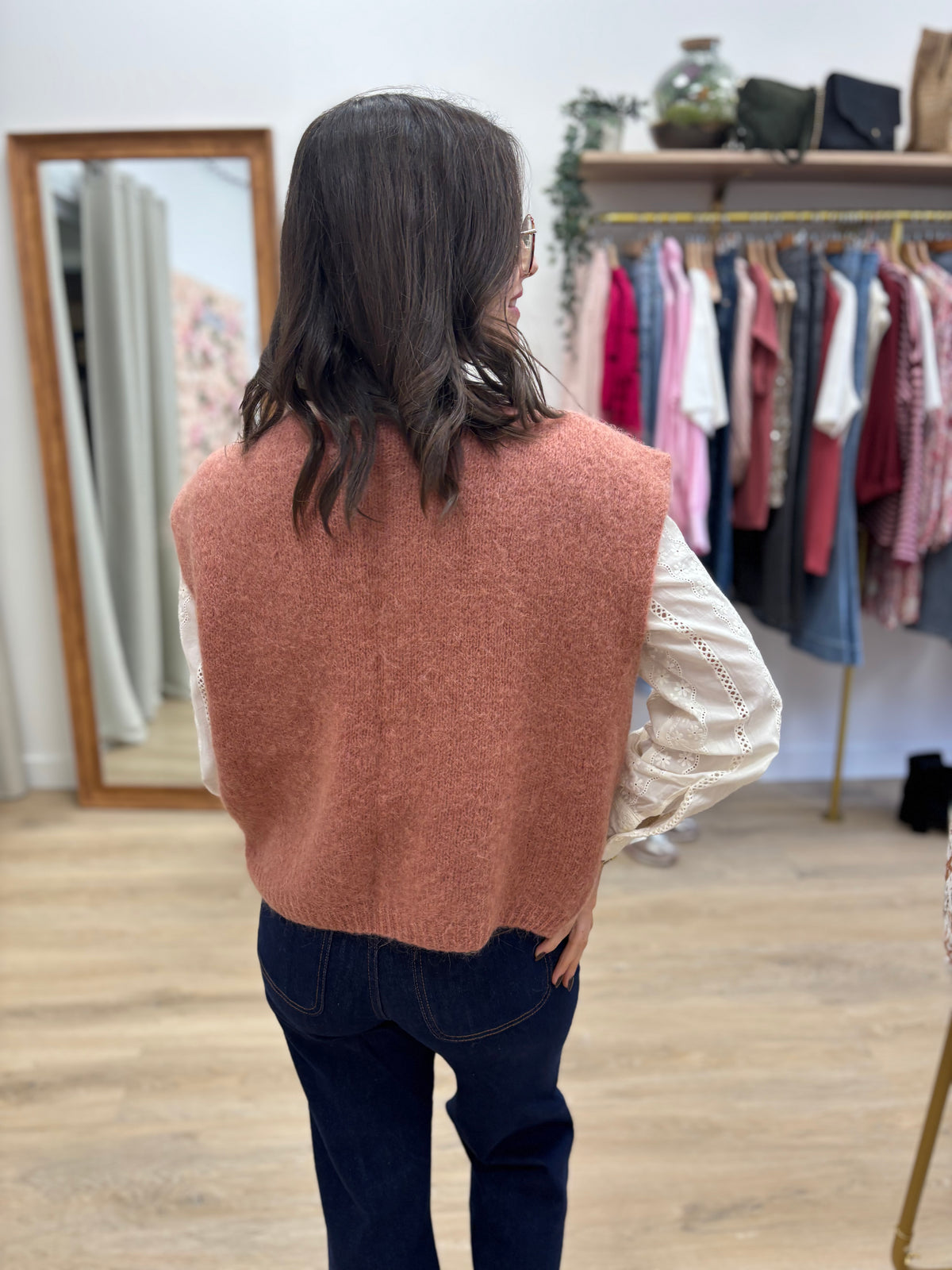 Gilet Carine rose