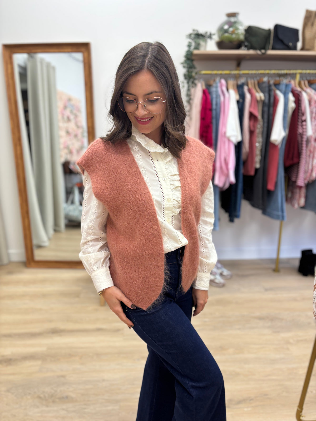Gilet Carine rose
