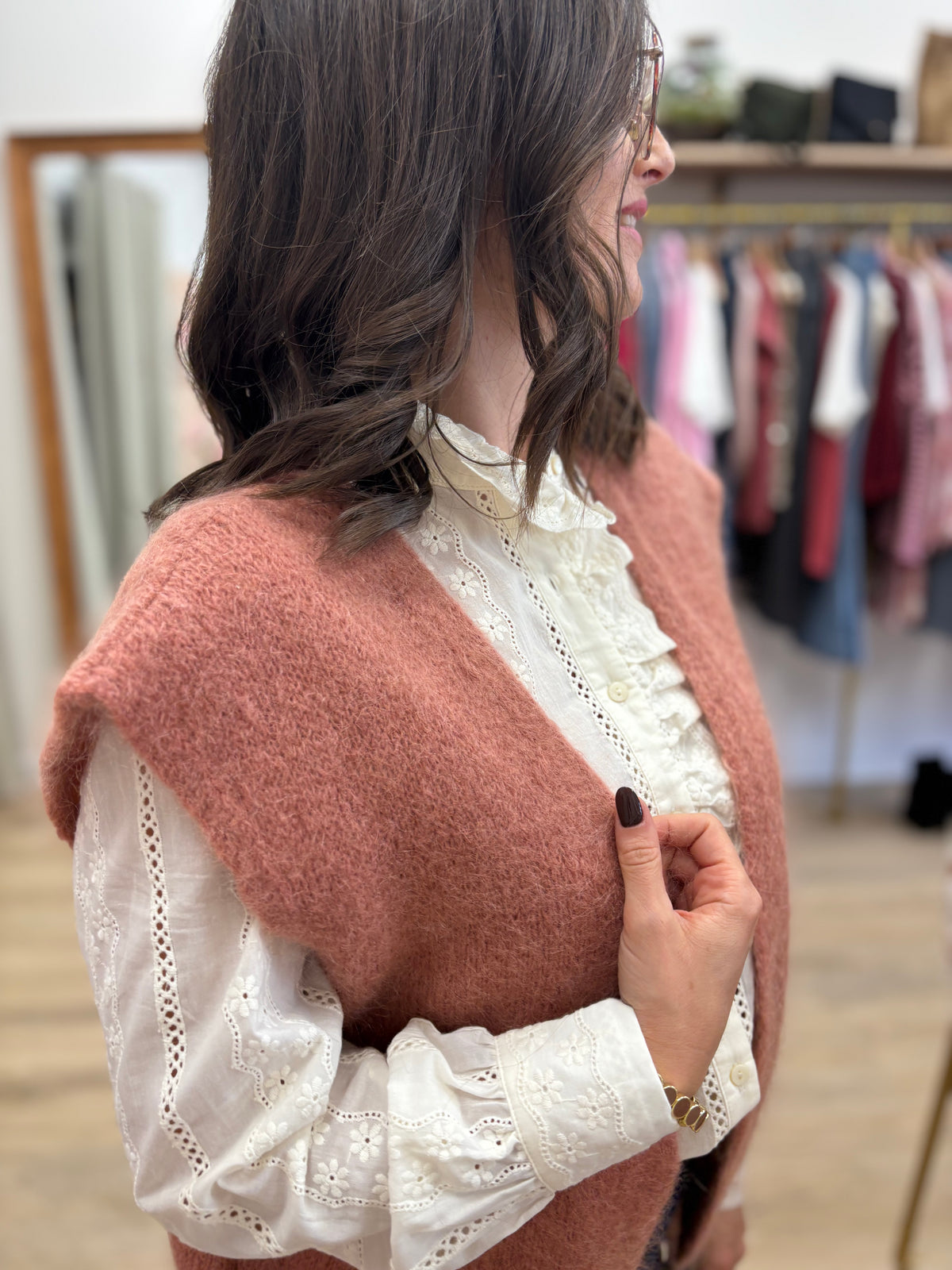 Gilet Carine rose