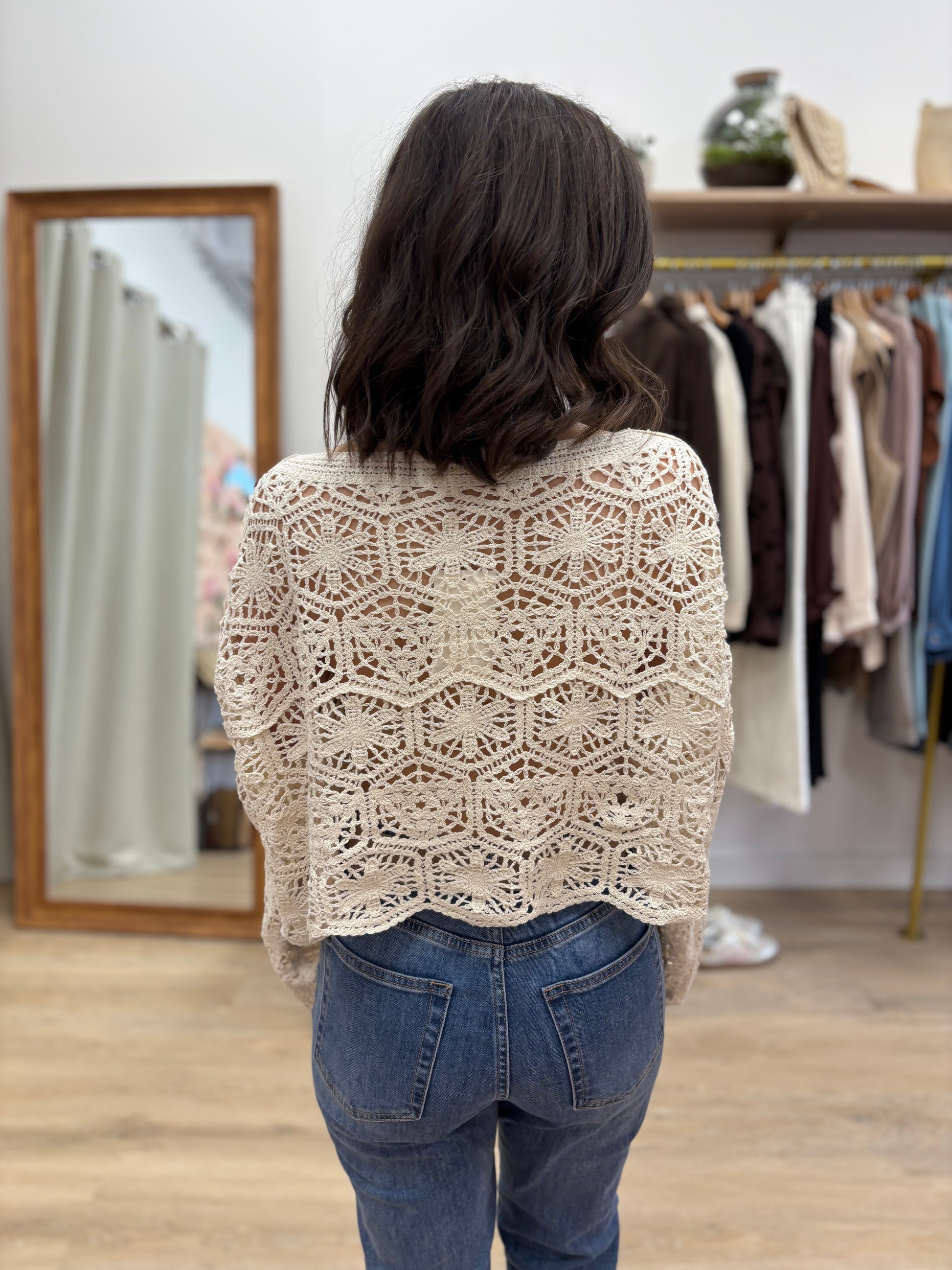 Top en crochet Maria beige