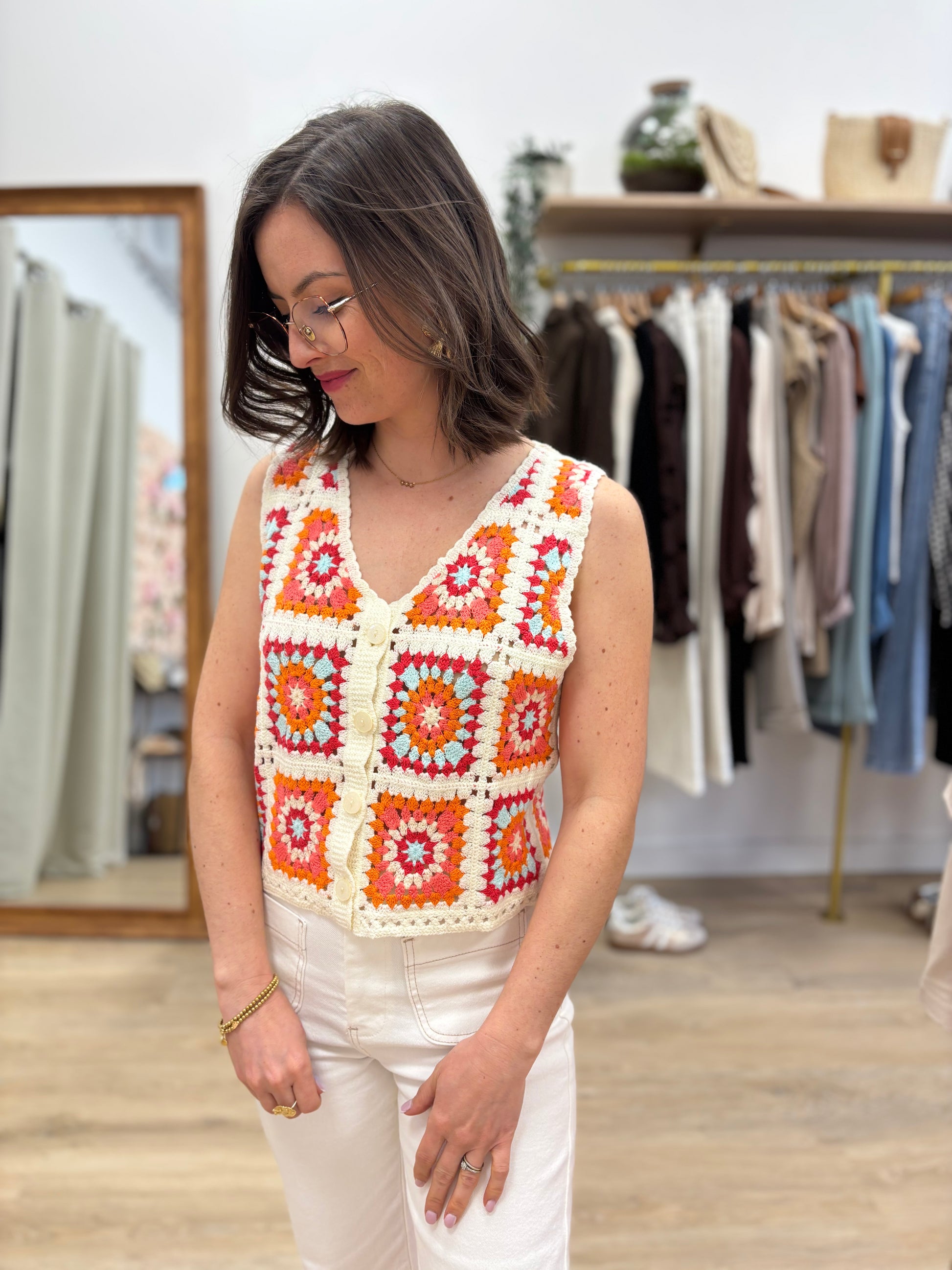 Gilet en crochet Julia orange