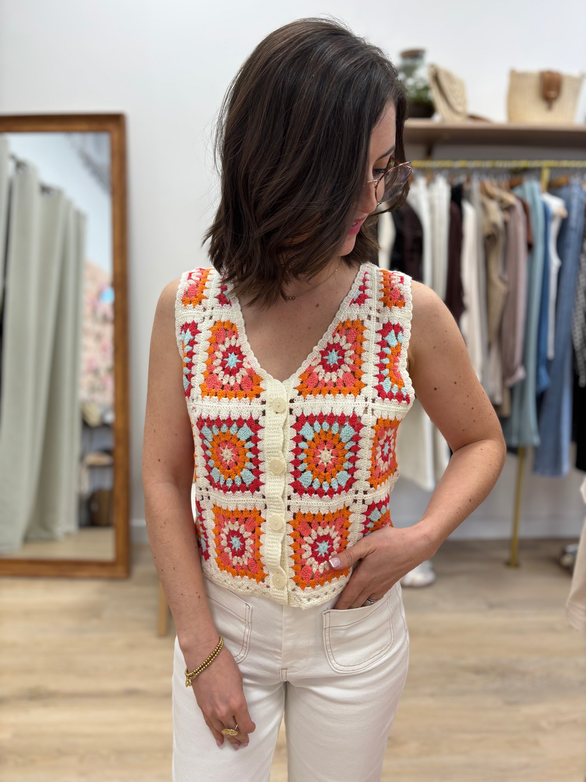 Gilet en crochet Julia orange
