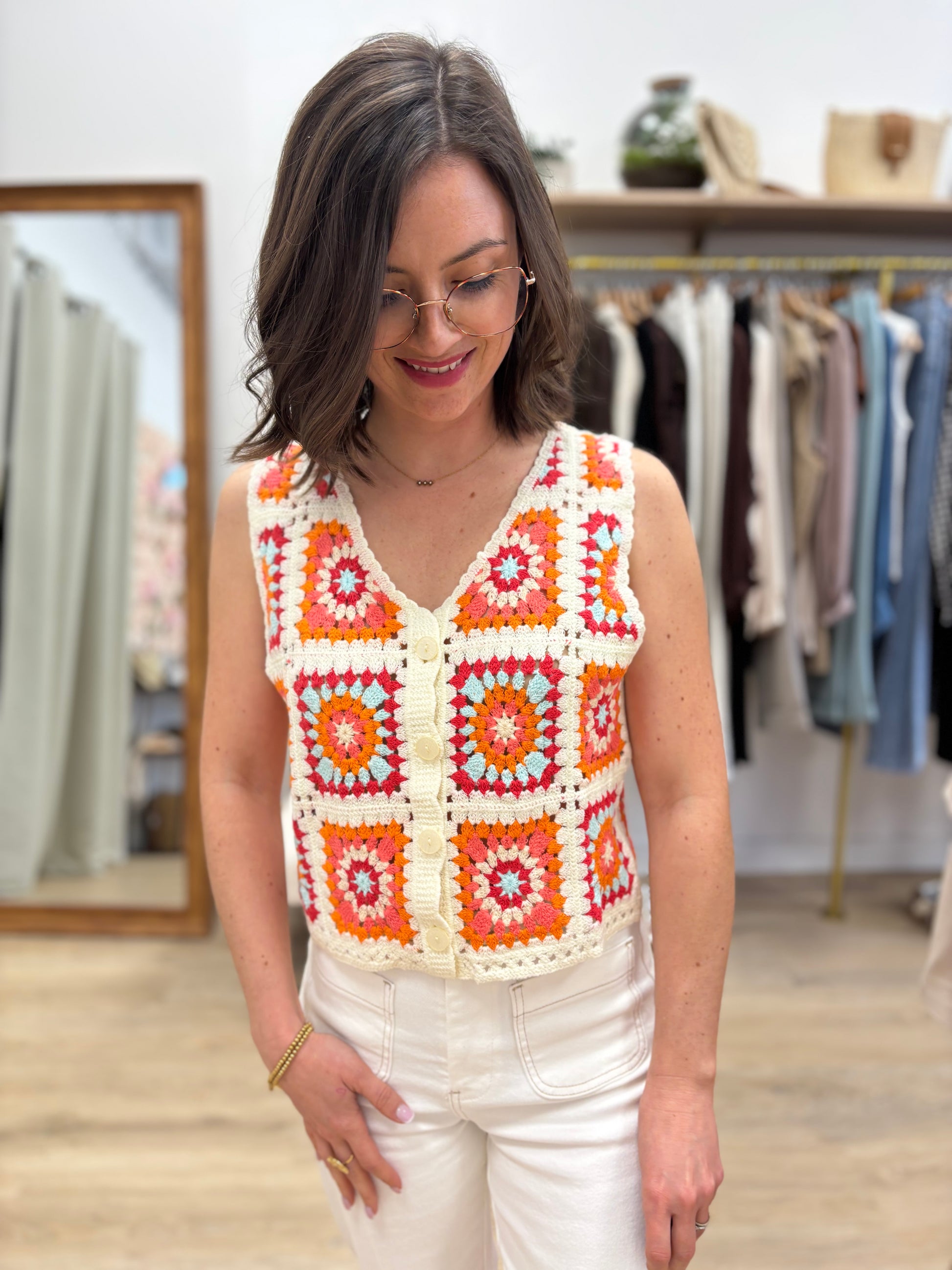 Gilet en crochet Julia orange