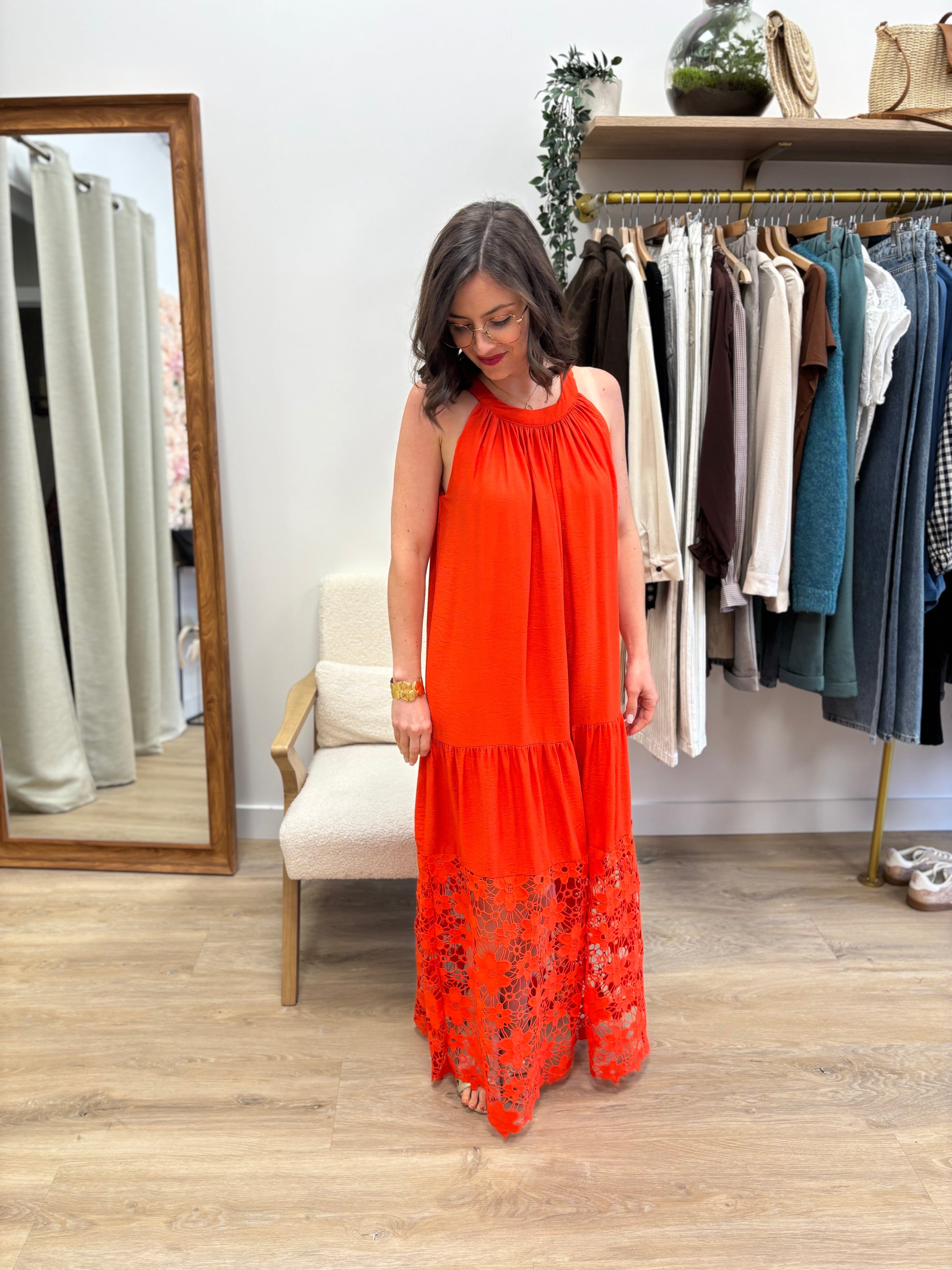 Robe Inès corail