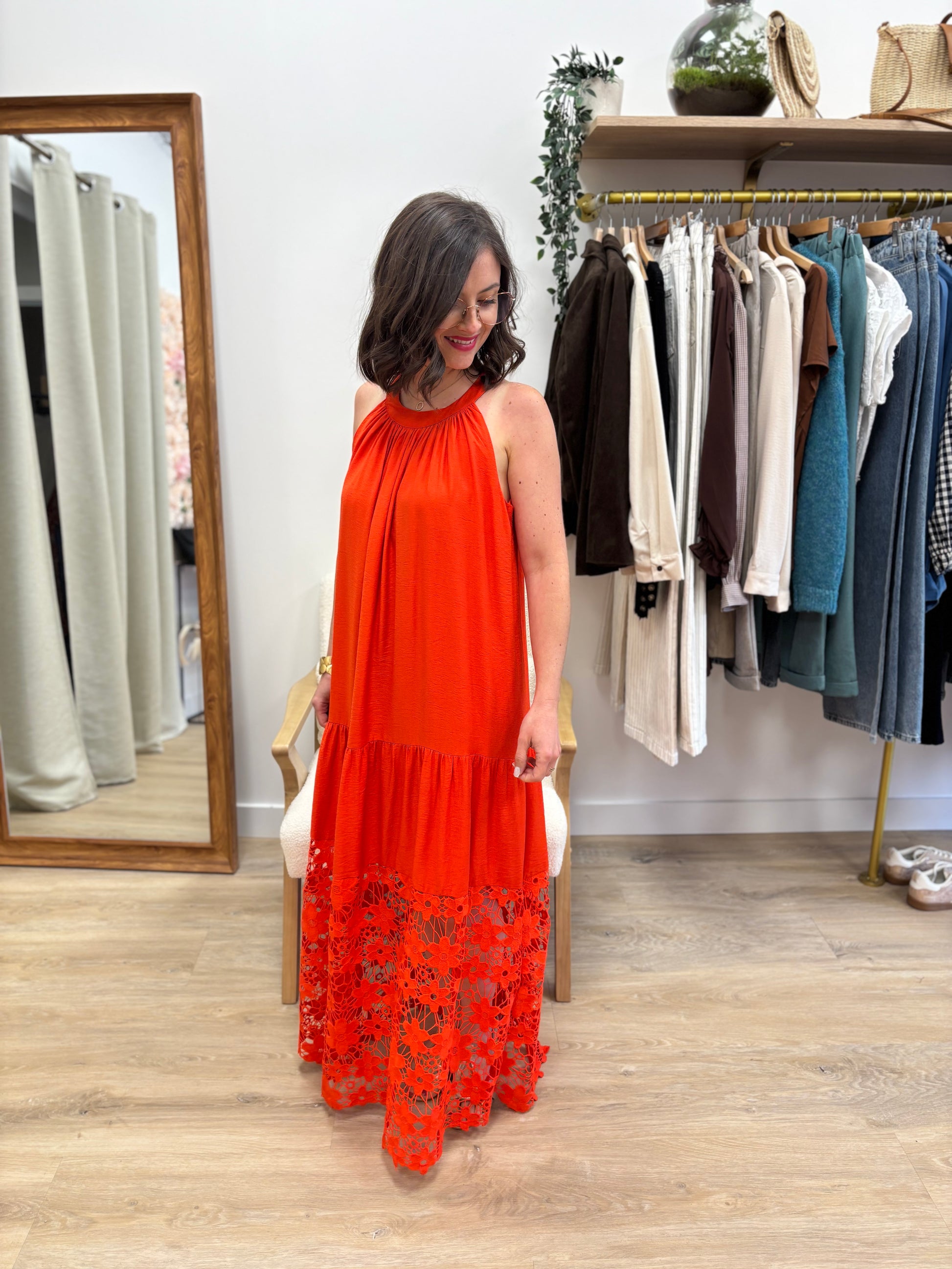 Robe Inès corail