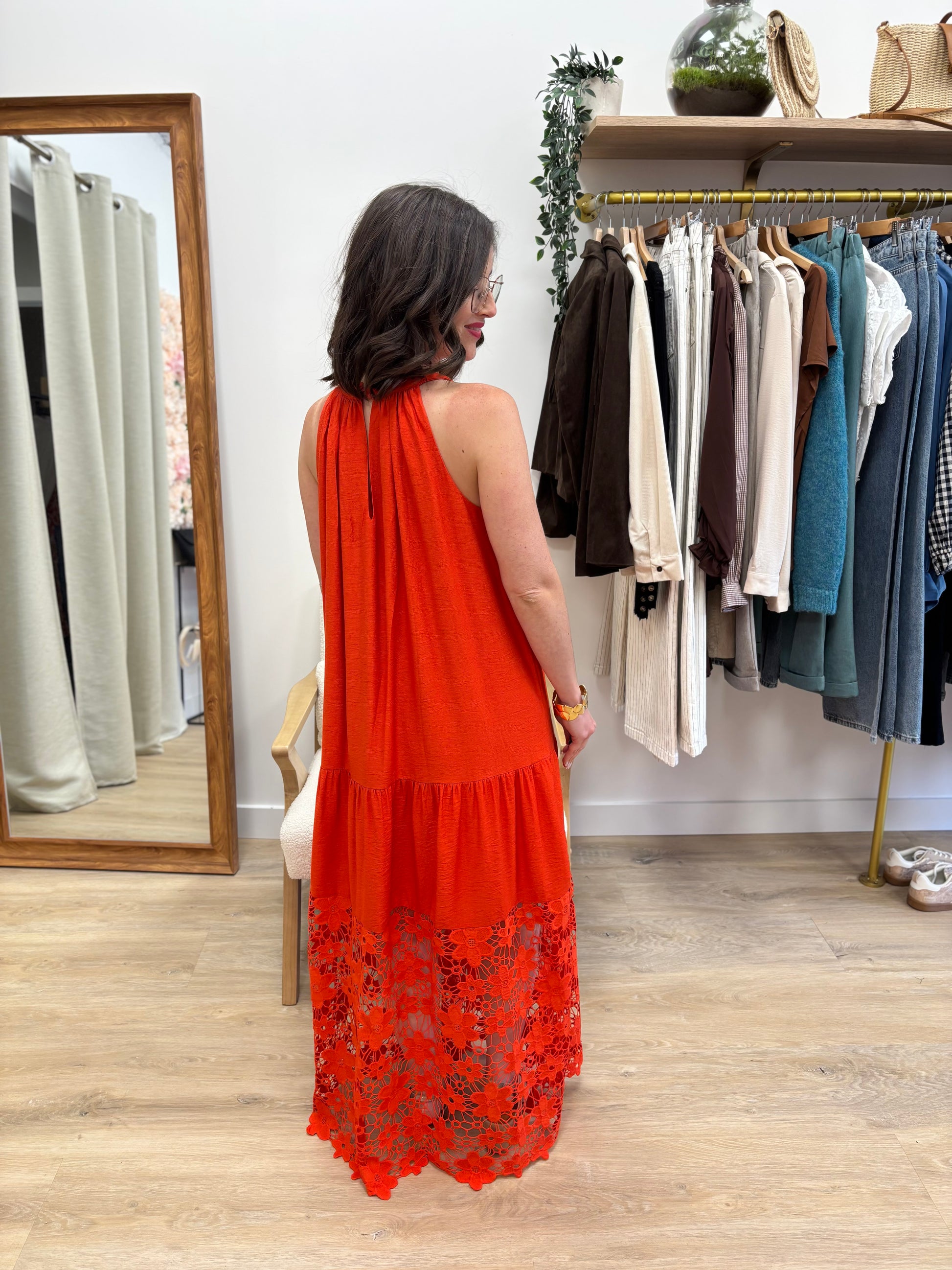 Robe Inès corail
