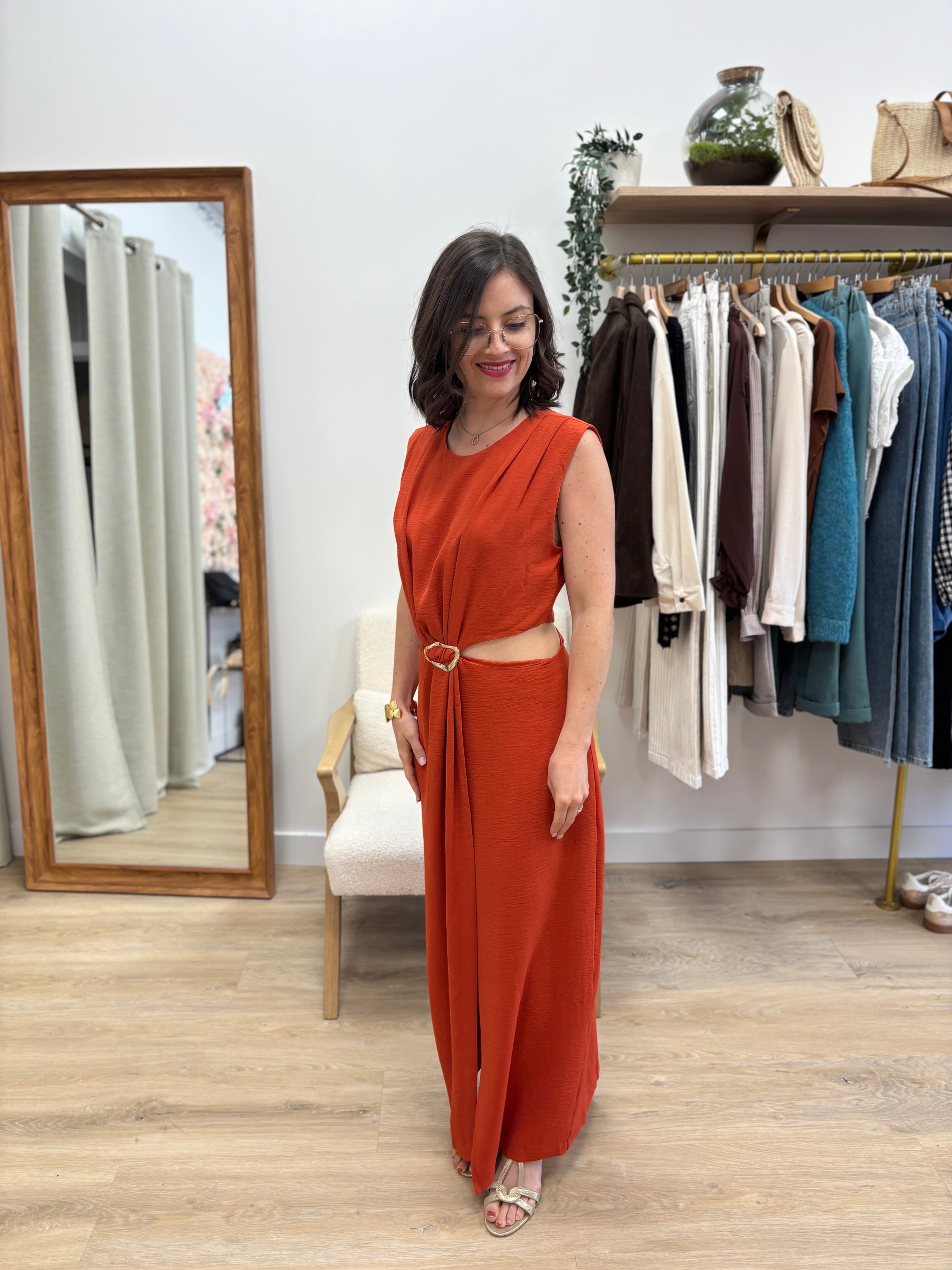 Robe longue Sonia terracotta