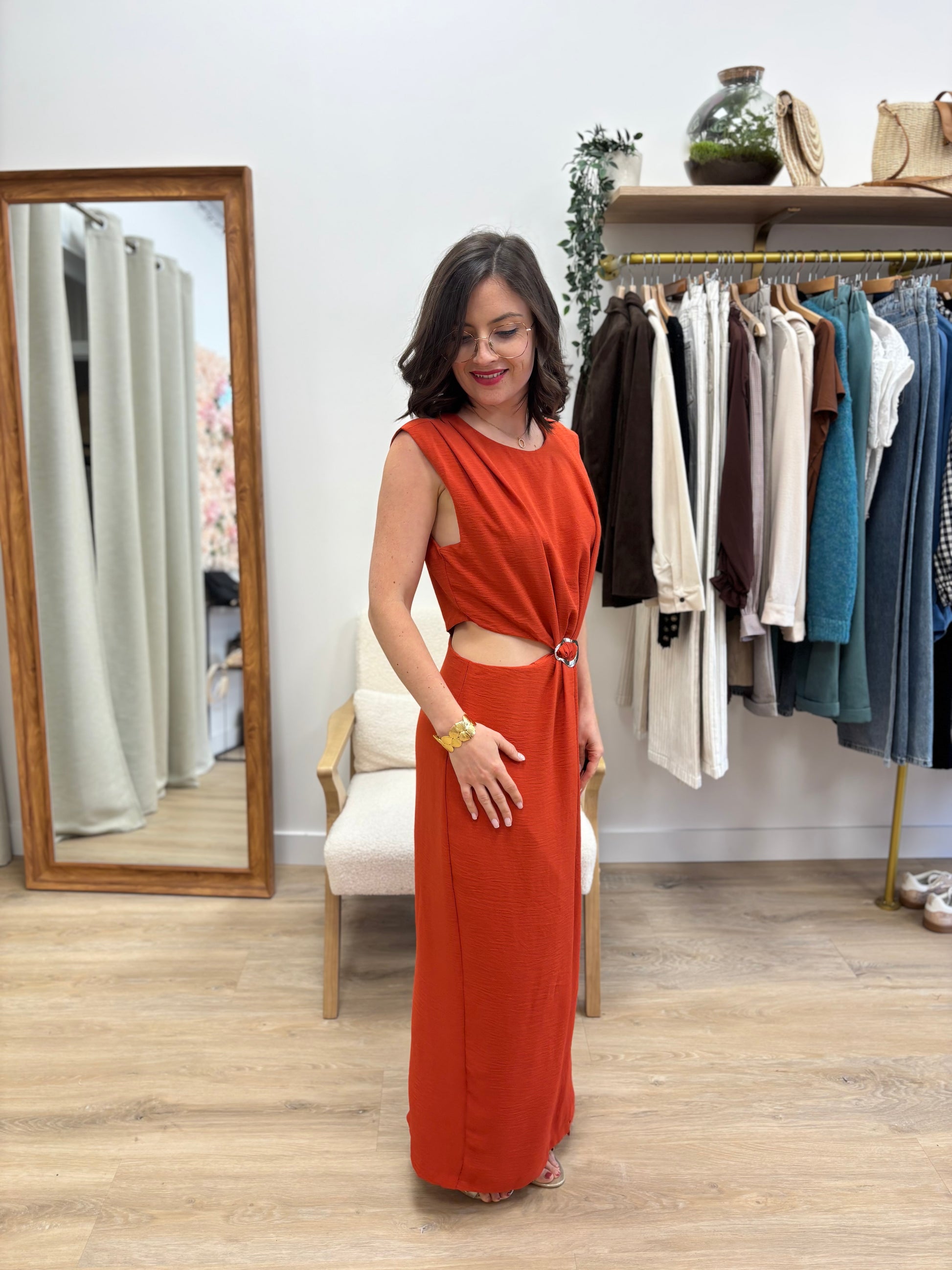 Robe longue Sonia terracotta