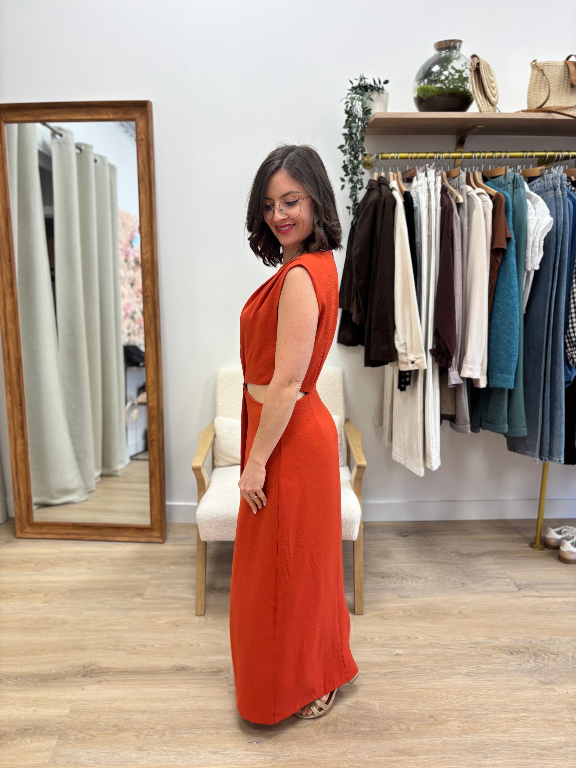 Robe longue Sonia terracotta