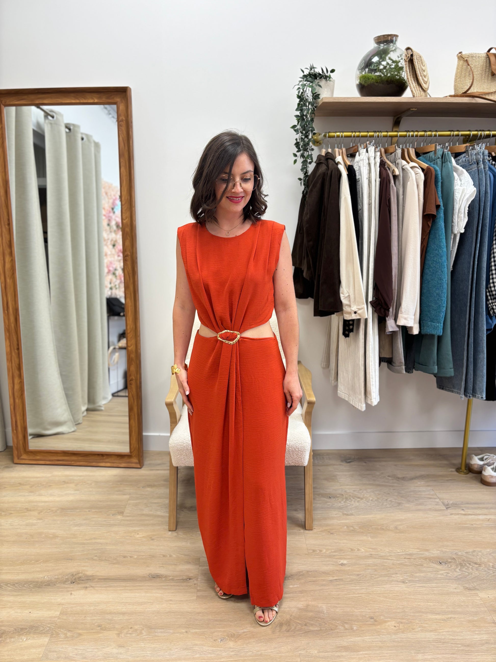 Robe longue Sonia terracotta