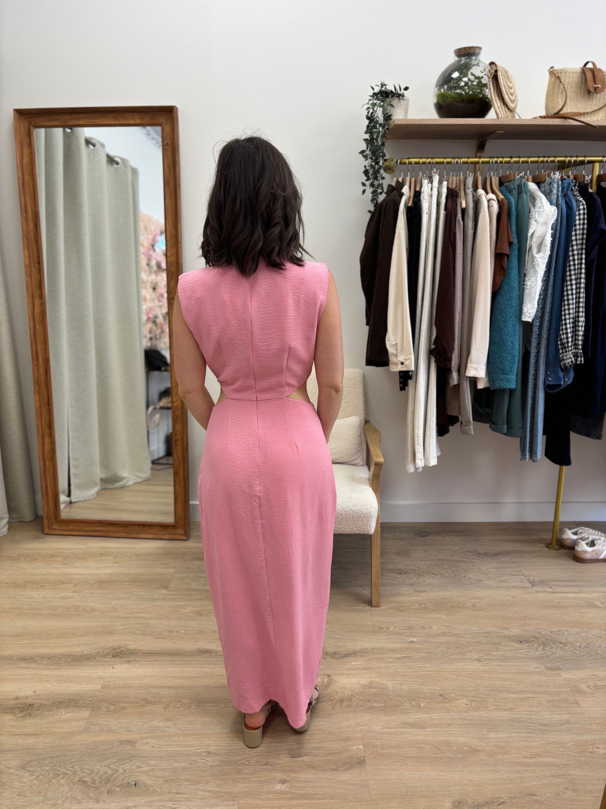 Robe longue Sonia rose