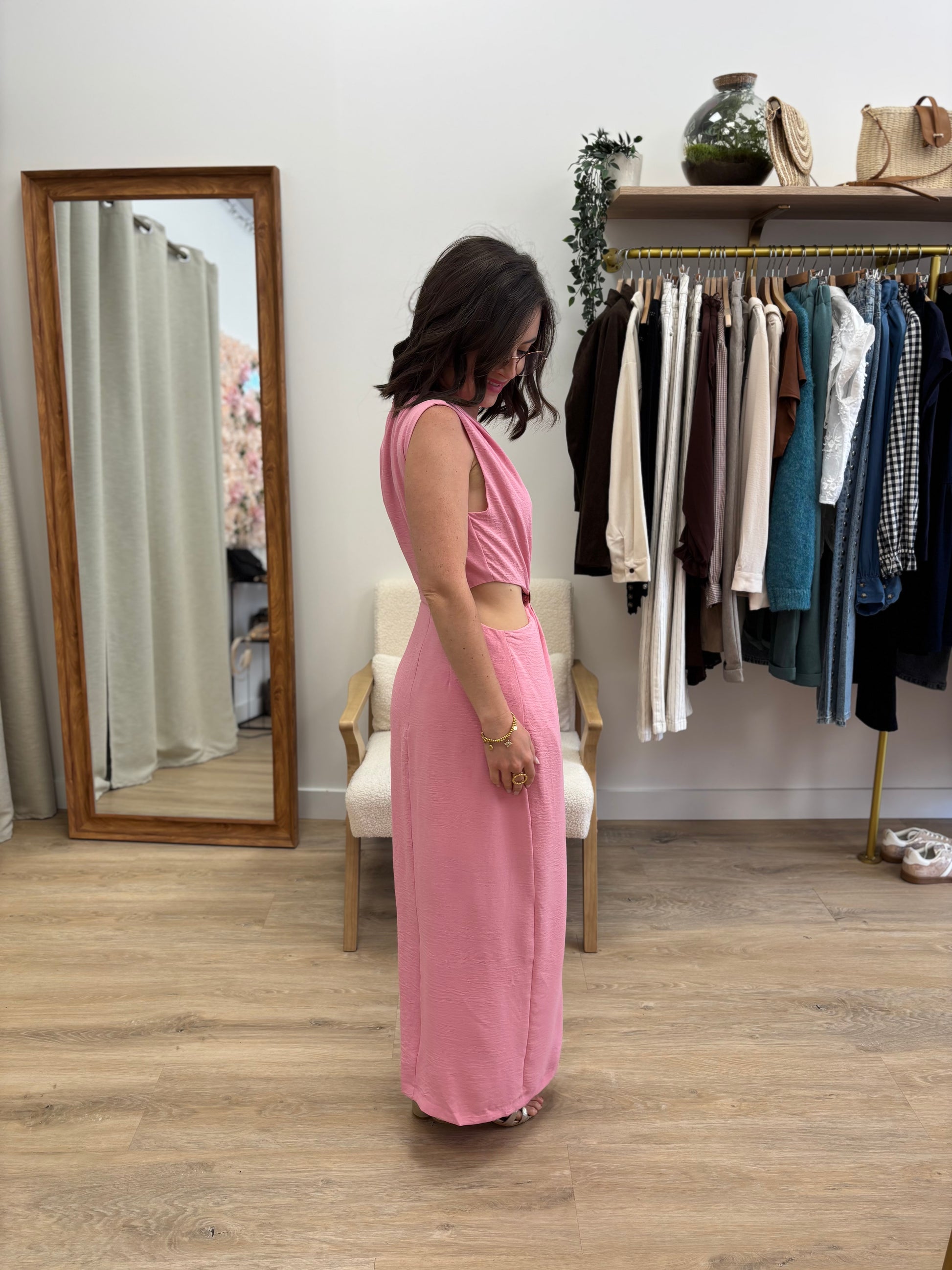 Robe longue Sonia rose