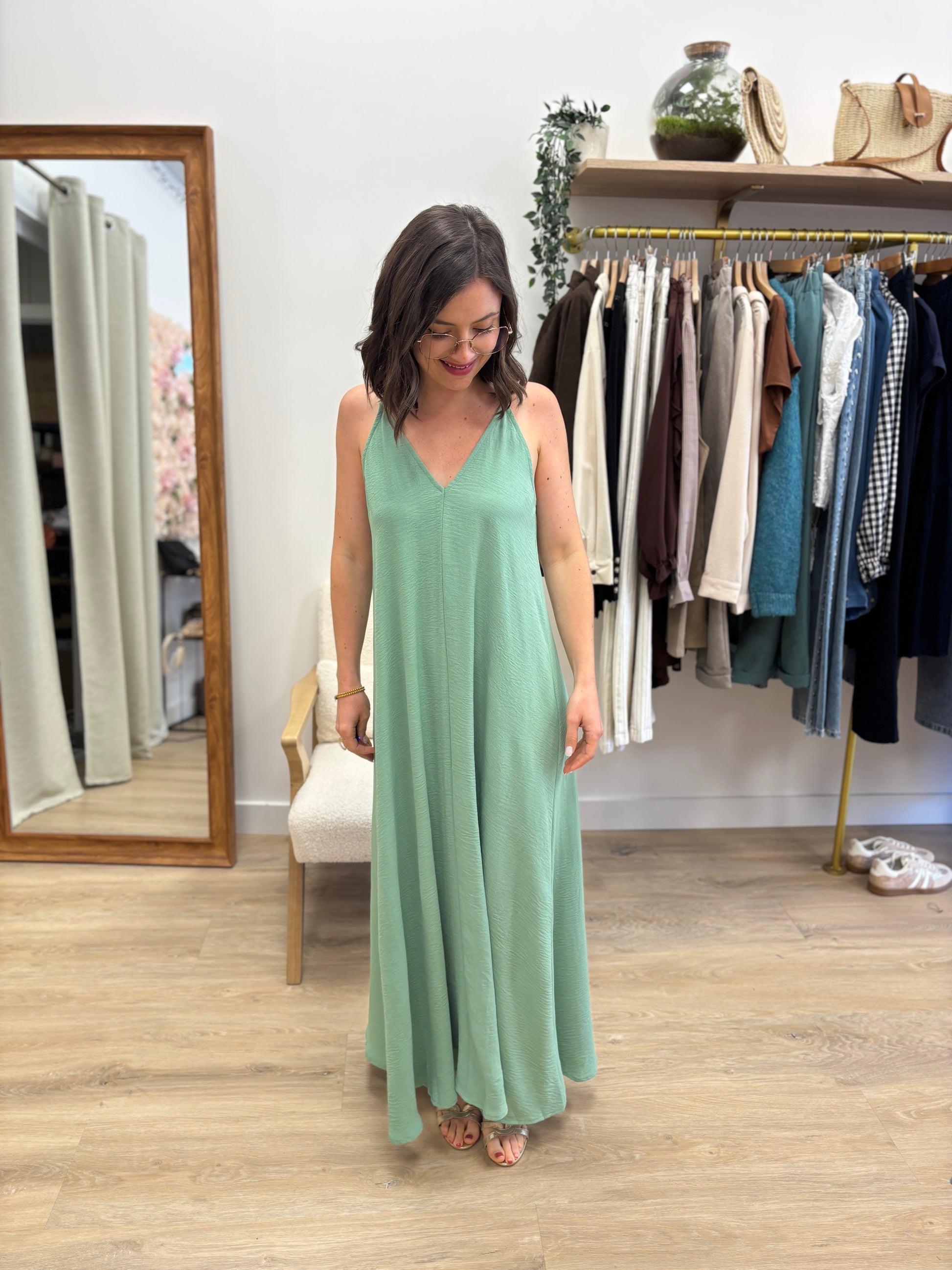 Robe longue Florence vert
