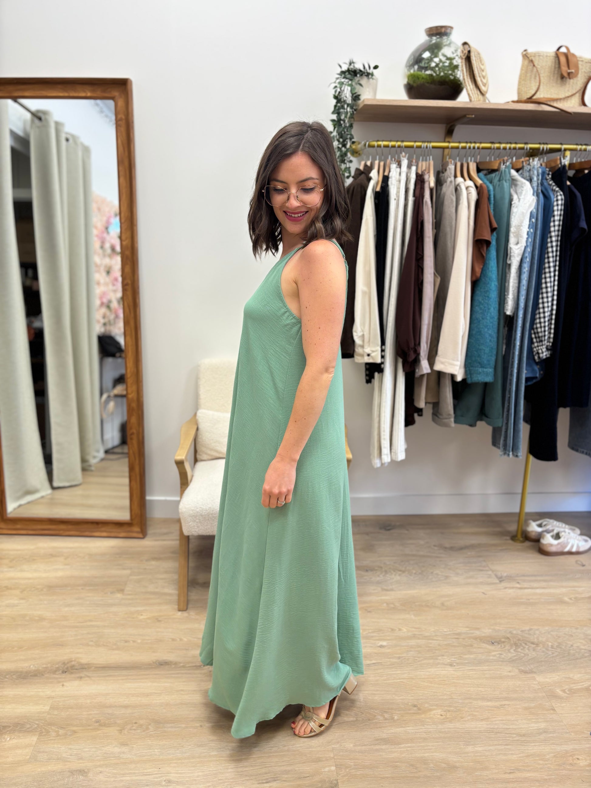 Robe longue Florence vert