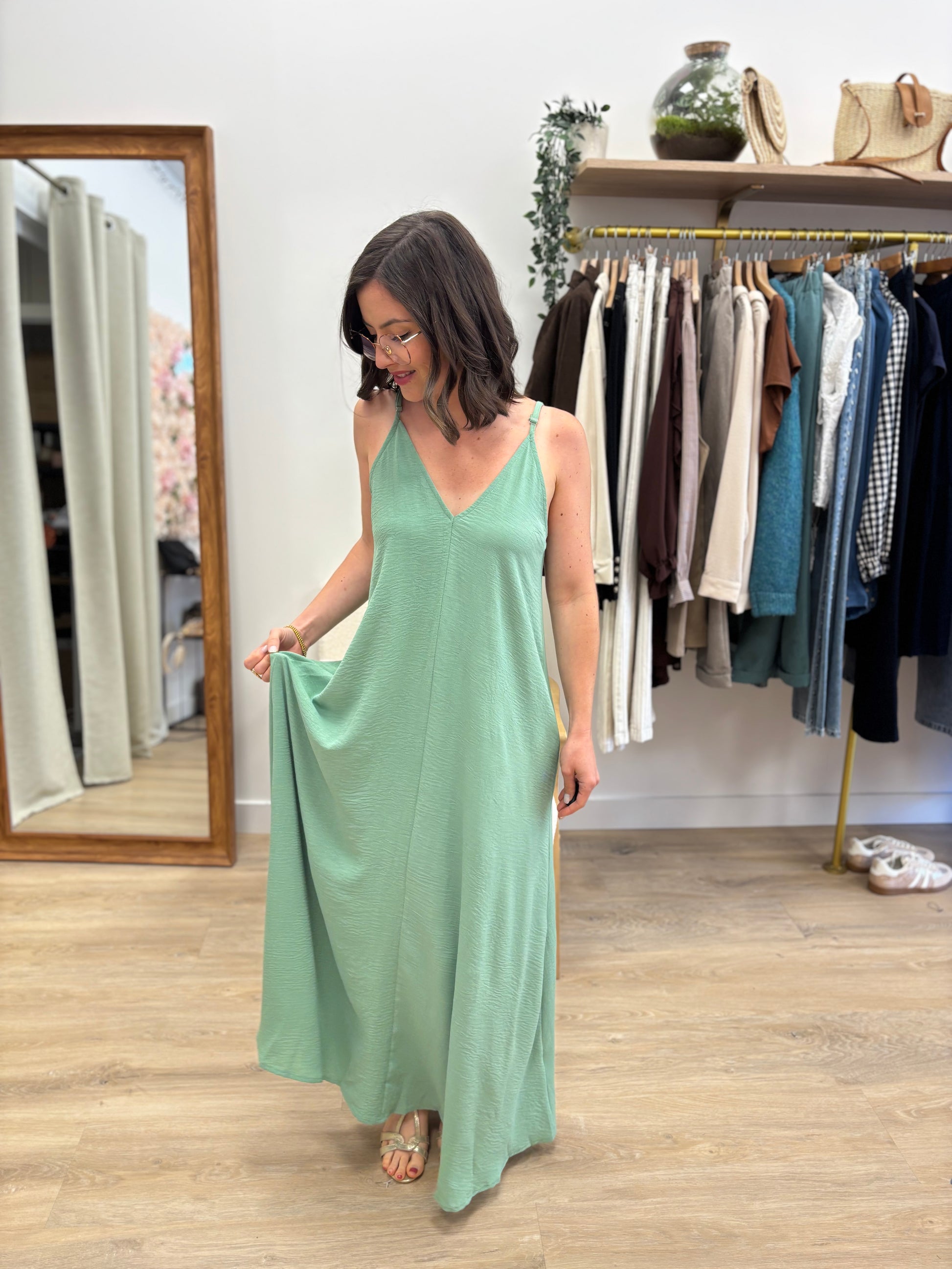 Robe longue Florence vert