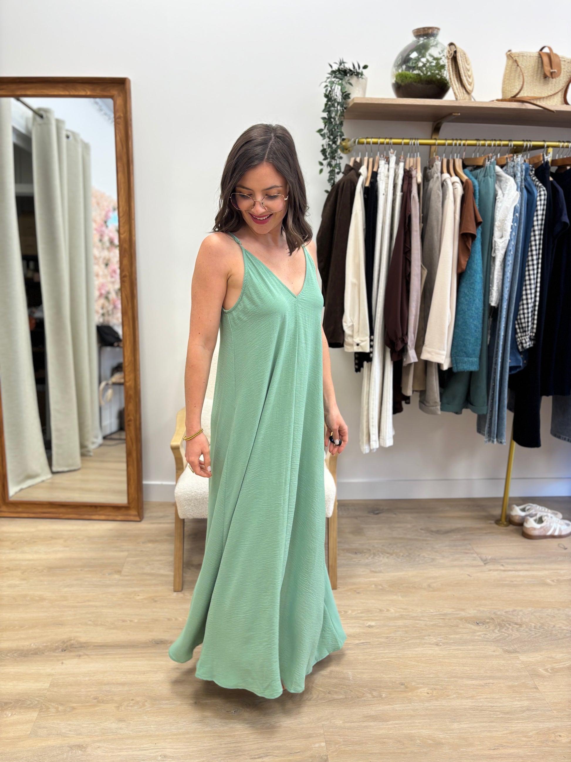 Robe longue Florence vert