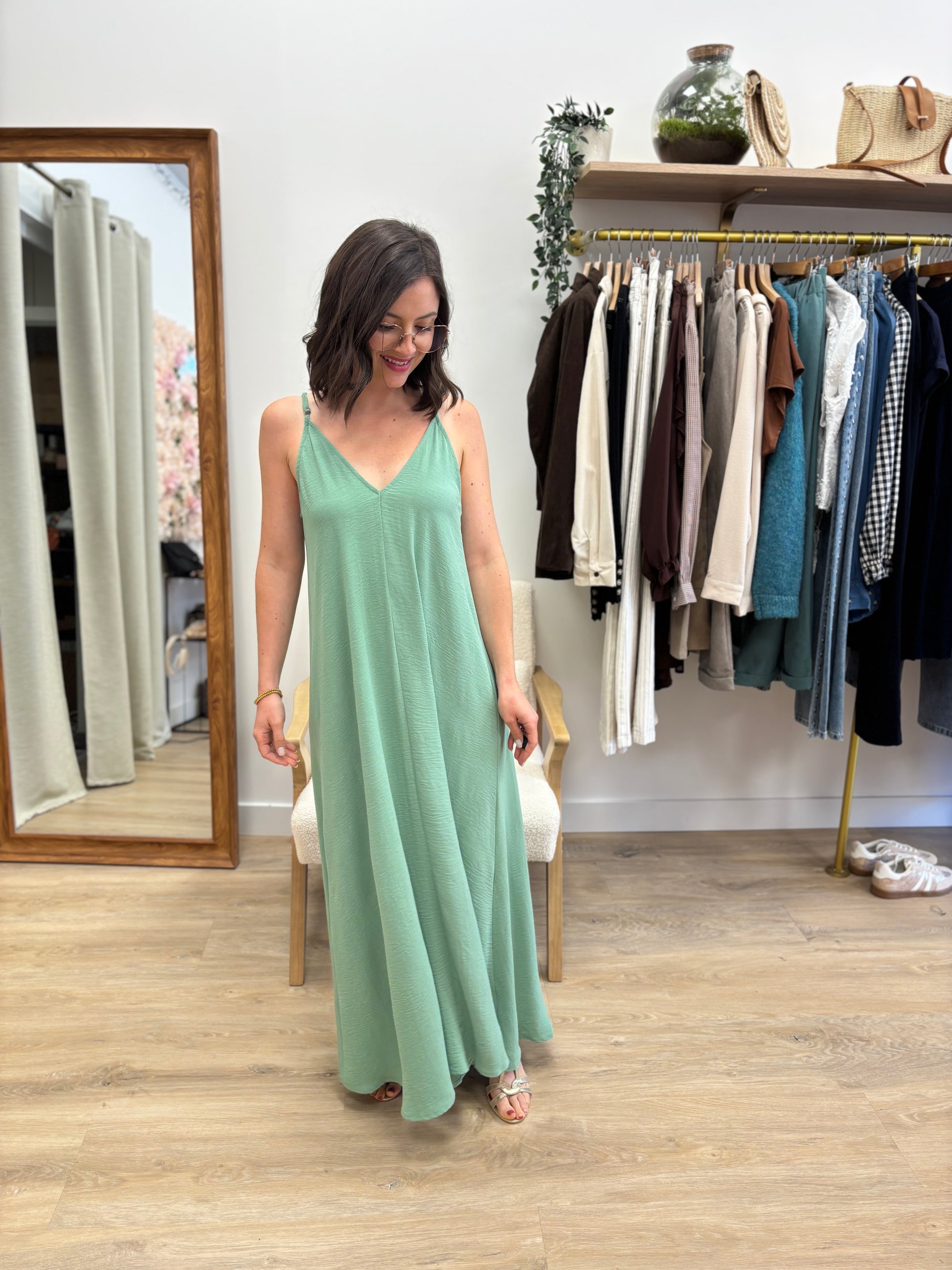 Robe longue Florence vert