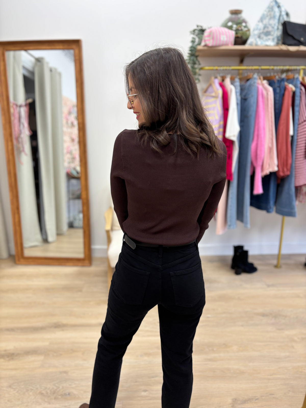 Pull fin Lila chocolat