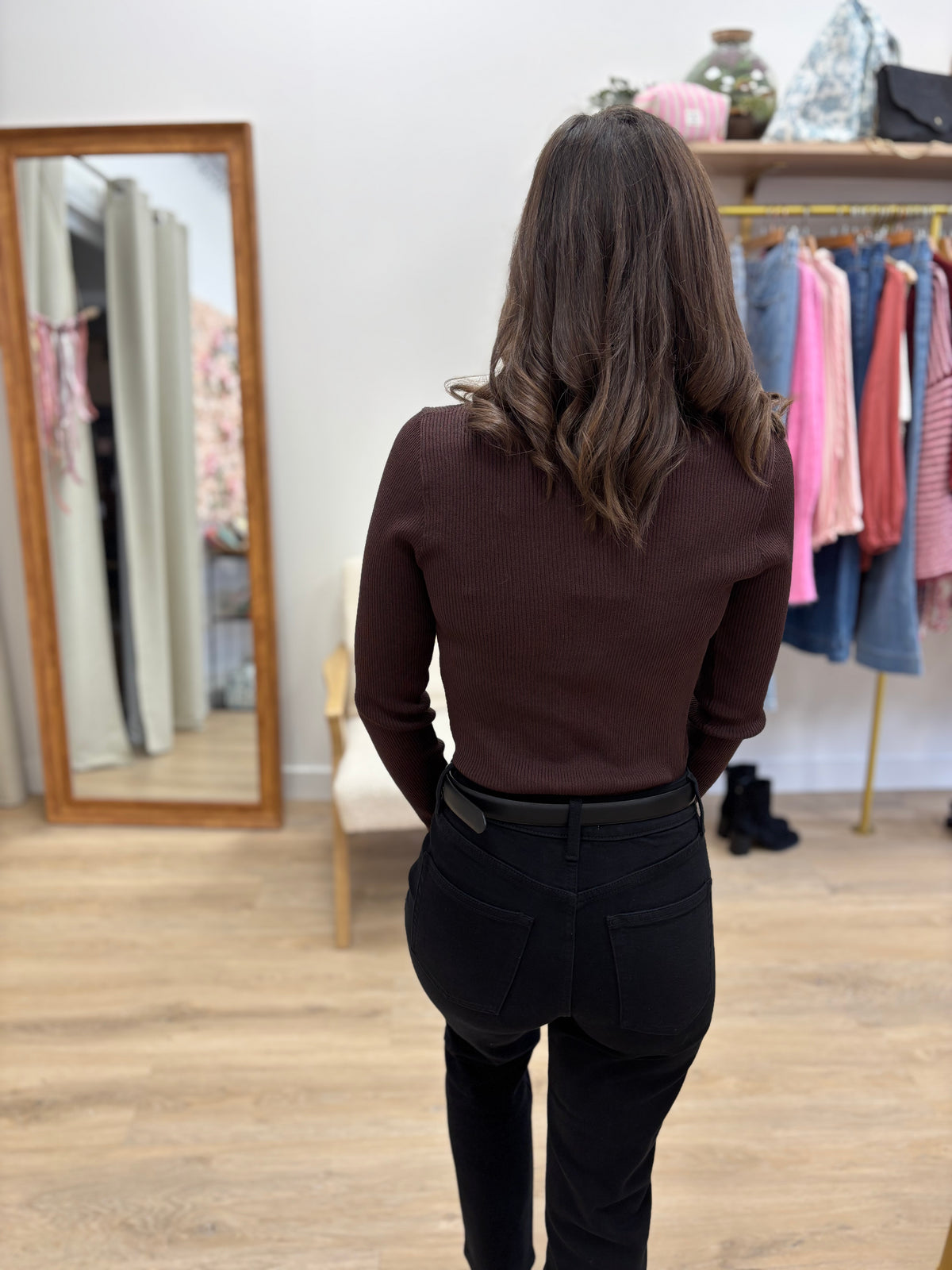 Pull fin Lila chocolat