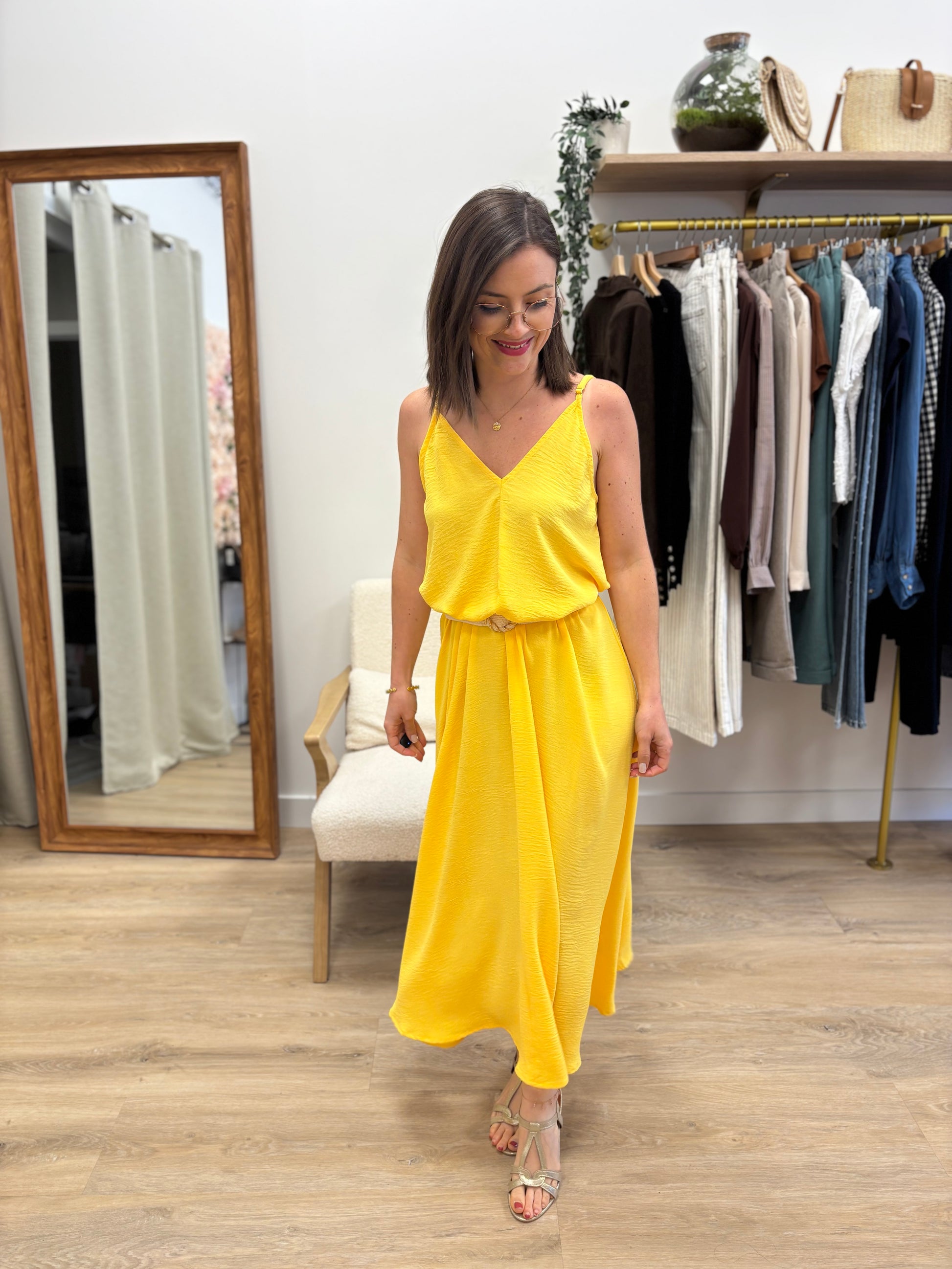 Robe longue Florence jaune
