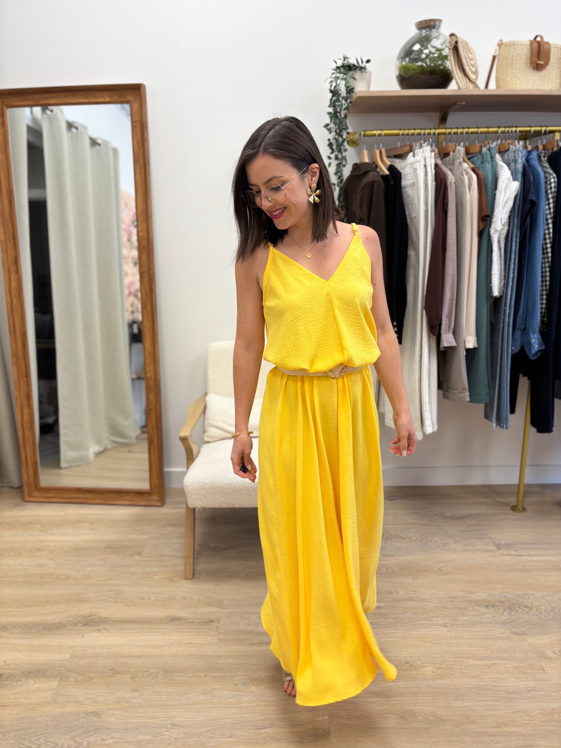 Robe longue Florence jaune