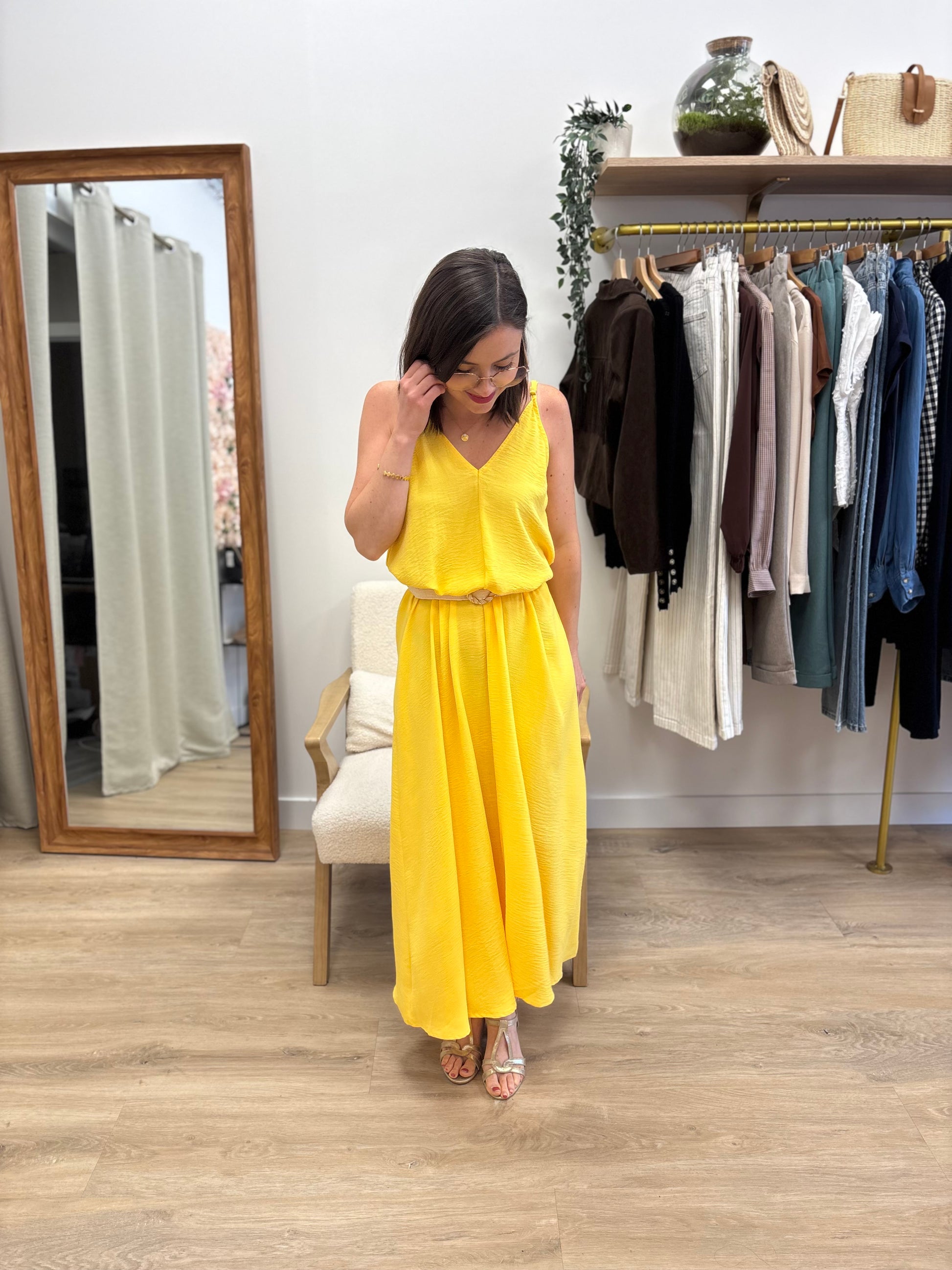 Robe longue Florence jaune