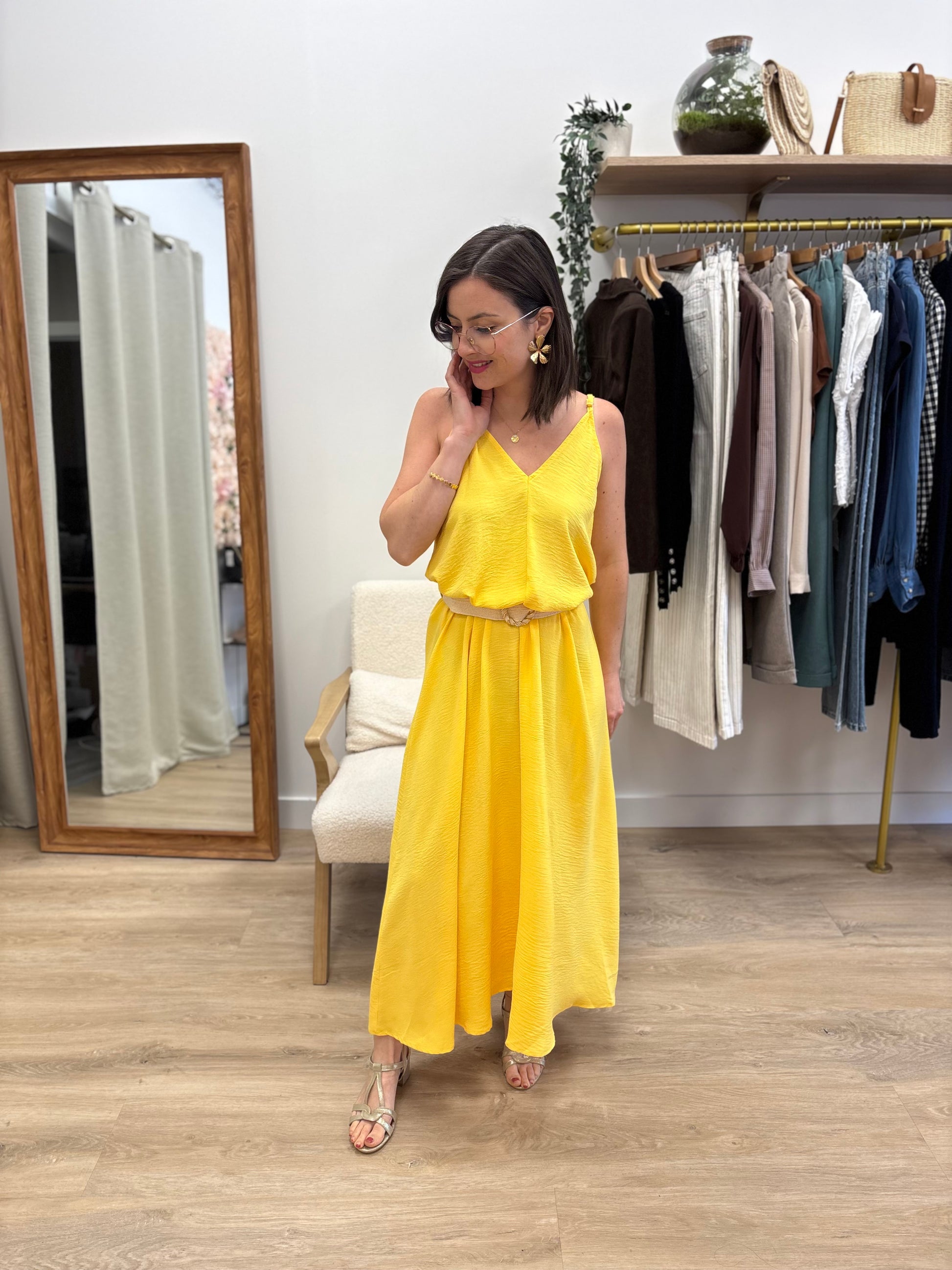 Robe longue Florence jaune