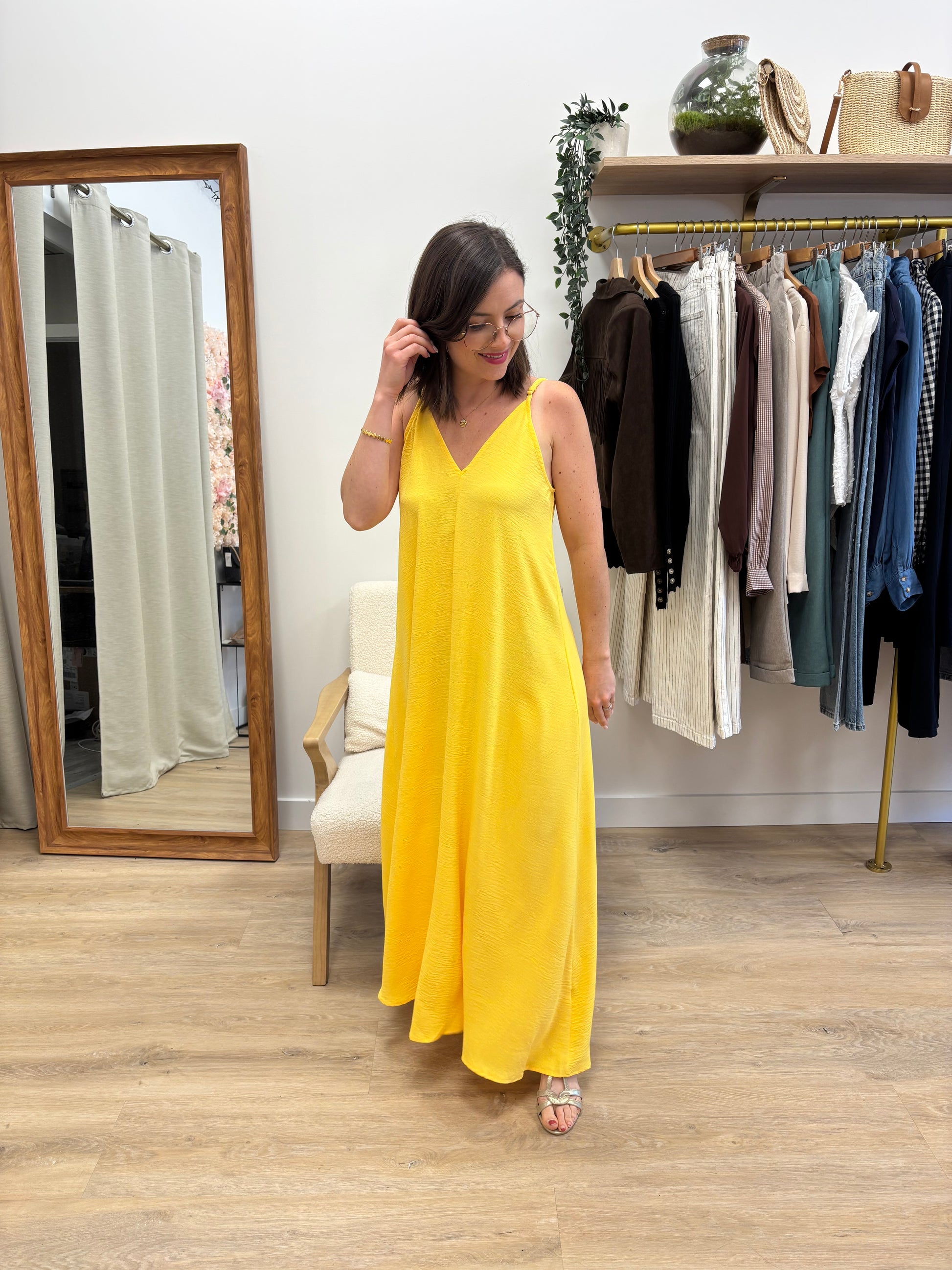Robe longue Florence jaune