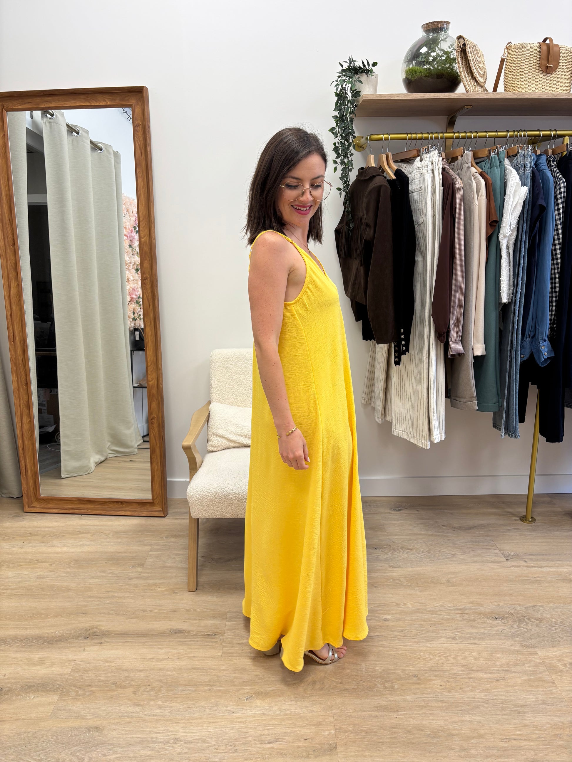 Robe longue Florence jaune